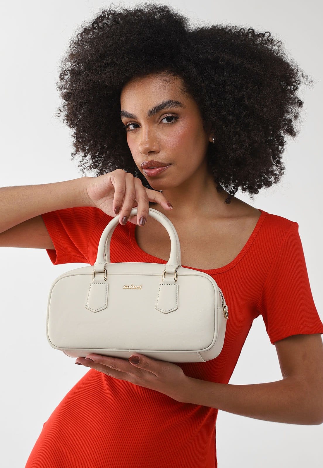 Vista principal Bolsa Feminina Colcci Média Estruturada Off-White Colcci off-white white