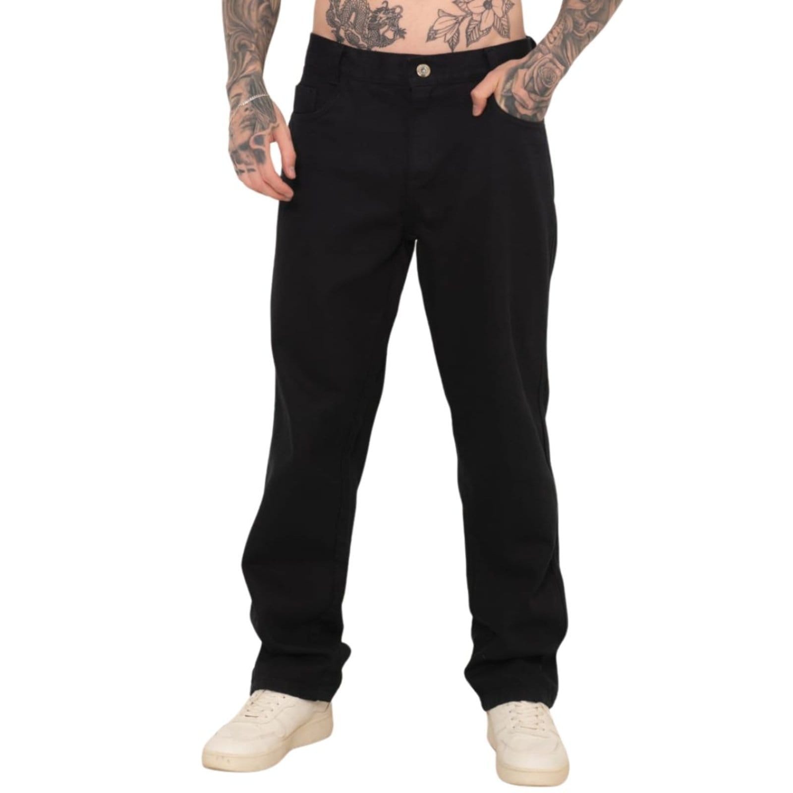 Vista principal Calça Masculina Preta Balão Tradicional Jeans Loka preto