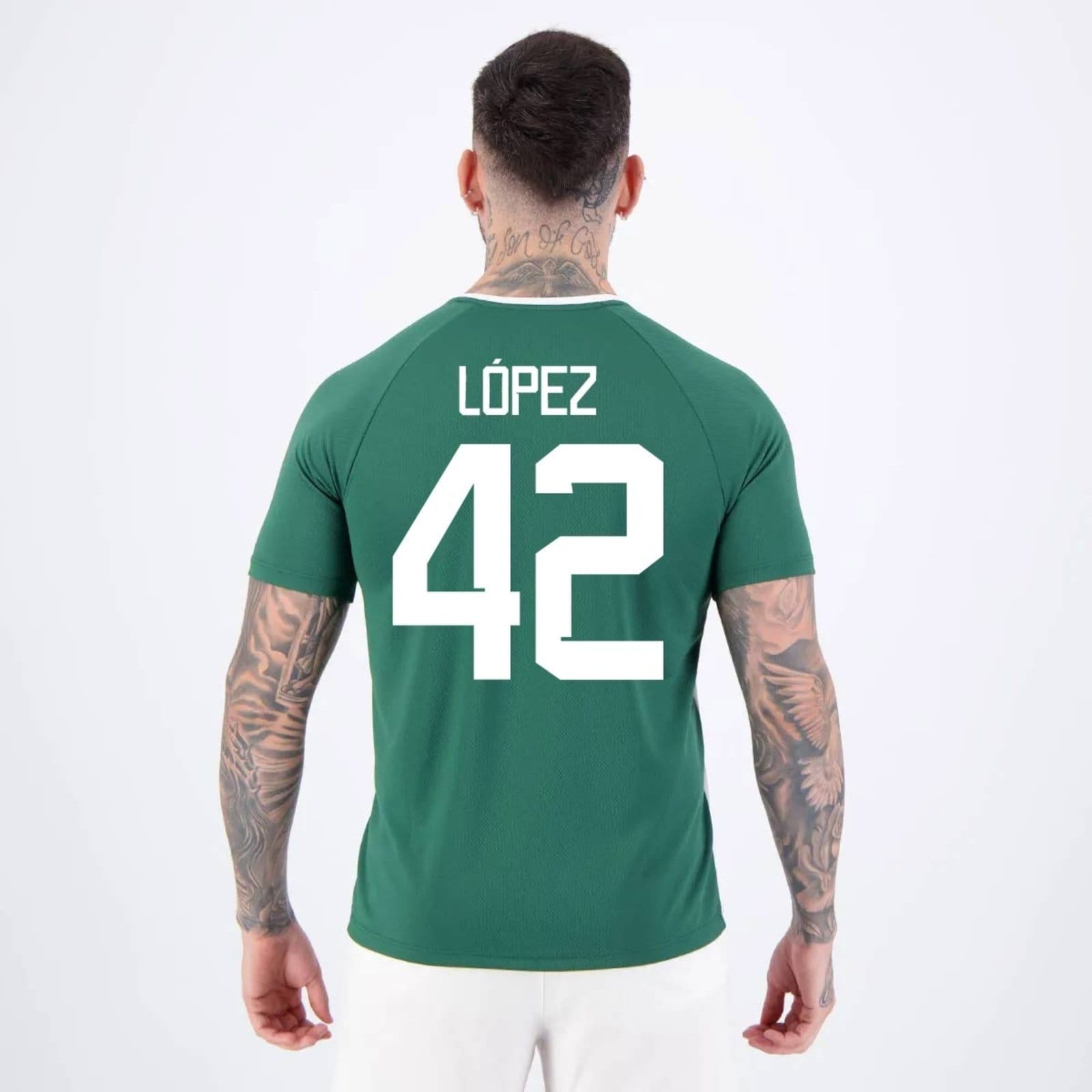 Camisa Palmeiras Alviverde Branca e Verde 42 Flaco López