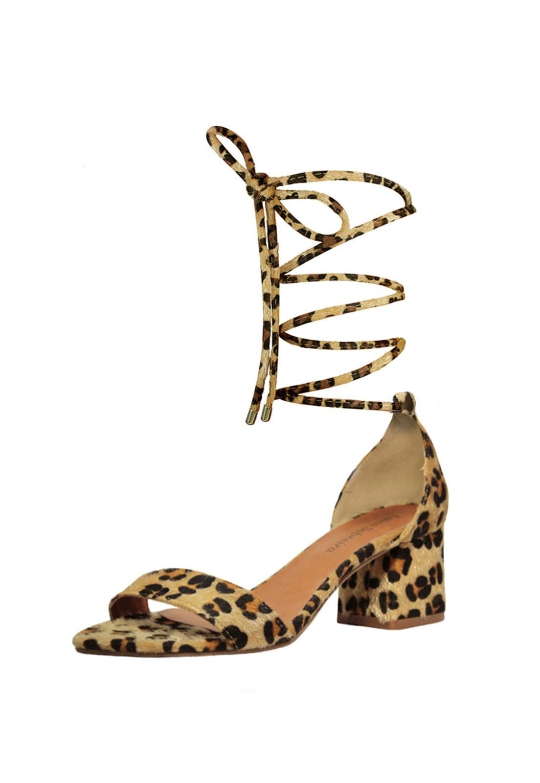 Vista 2 Sandália Troca Tira Salto Baixo Grosso Luiza Sobreira Mod. 517 Luiza Sobreira bege/onça