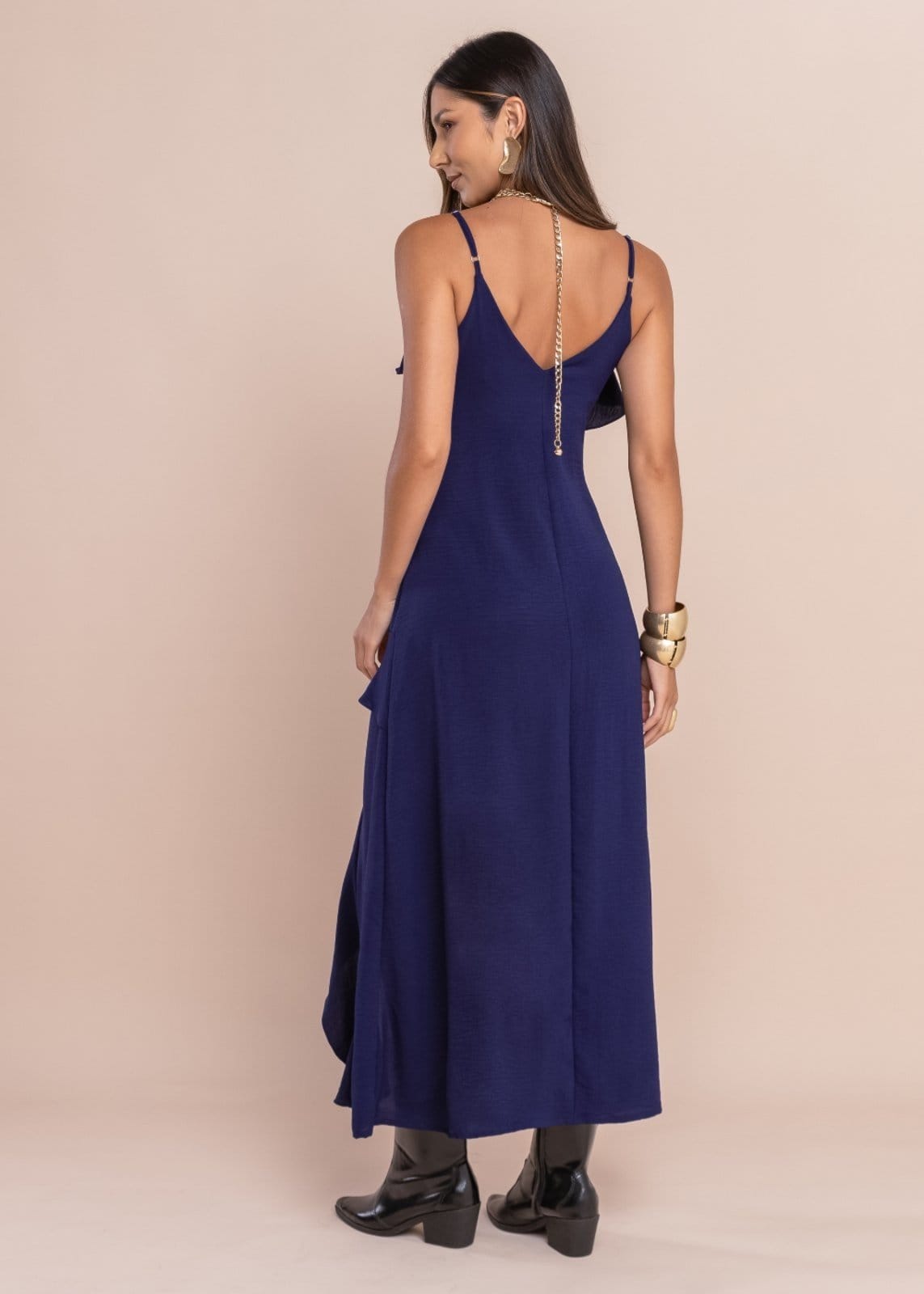 Vista 2 Sawary Fashion Vestido Tulipa MARINHO Sawary Fashion azul marinho