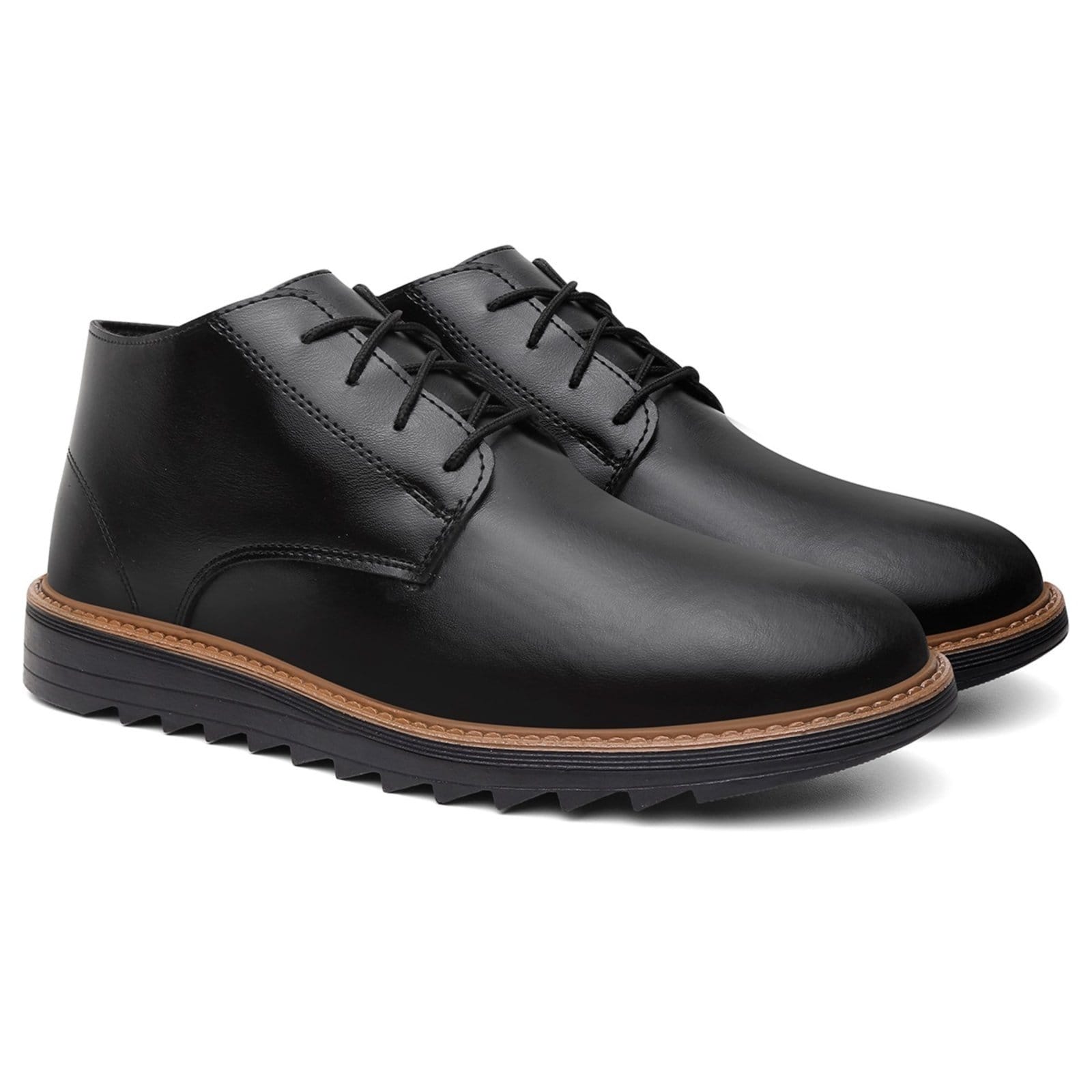 Vista 2 Kit Sapato Masculino A. Andrade Derby Casual Cano Baixo Brogue Conforto Tendência Anna Andrade preto