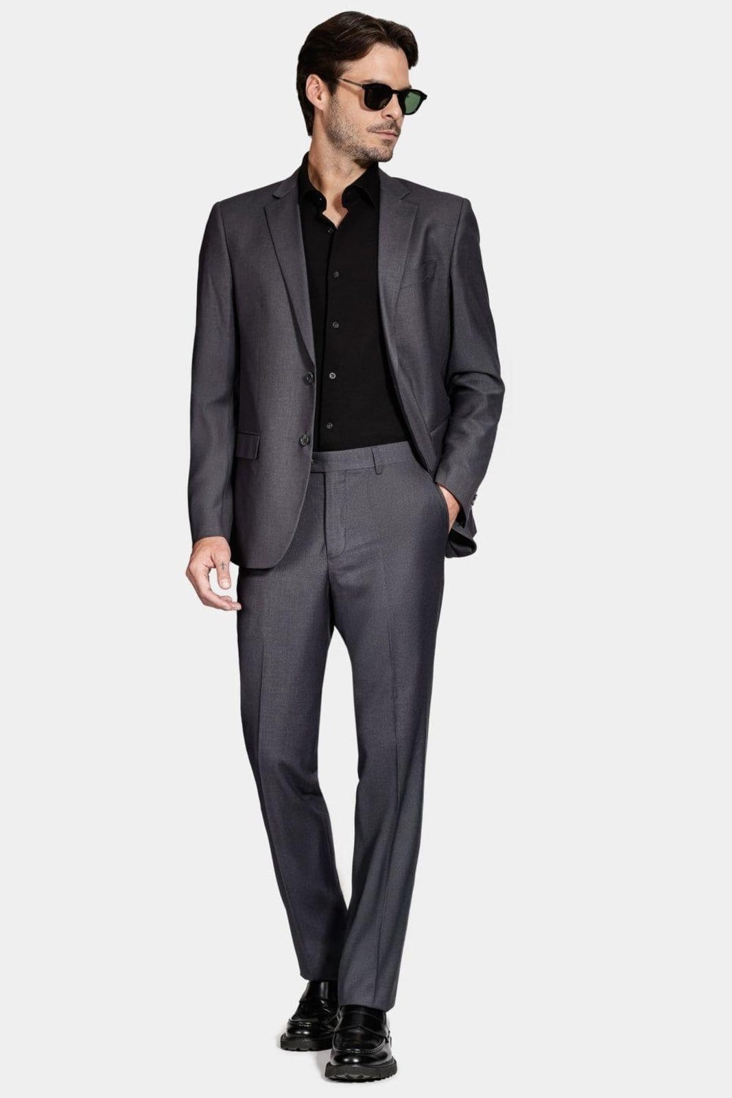 Vista 2 Camisa Aramis Manga Longa Slim Piquet de Malha Aramis preto