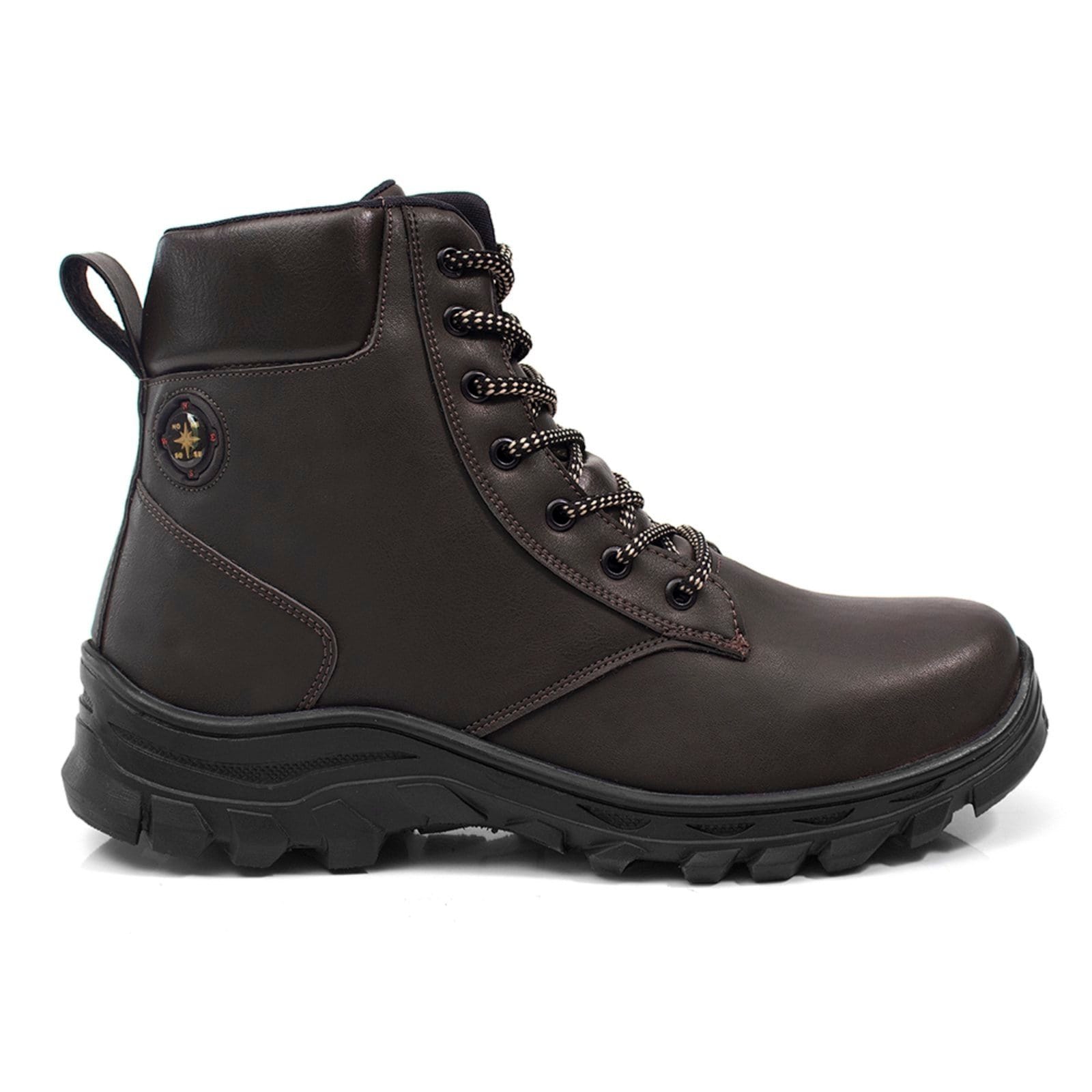 Vista 2 Bota Masculina Adventure Coturno Segurança Café Lavini Shoes marrom