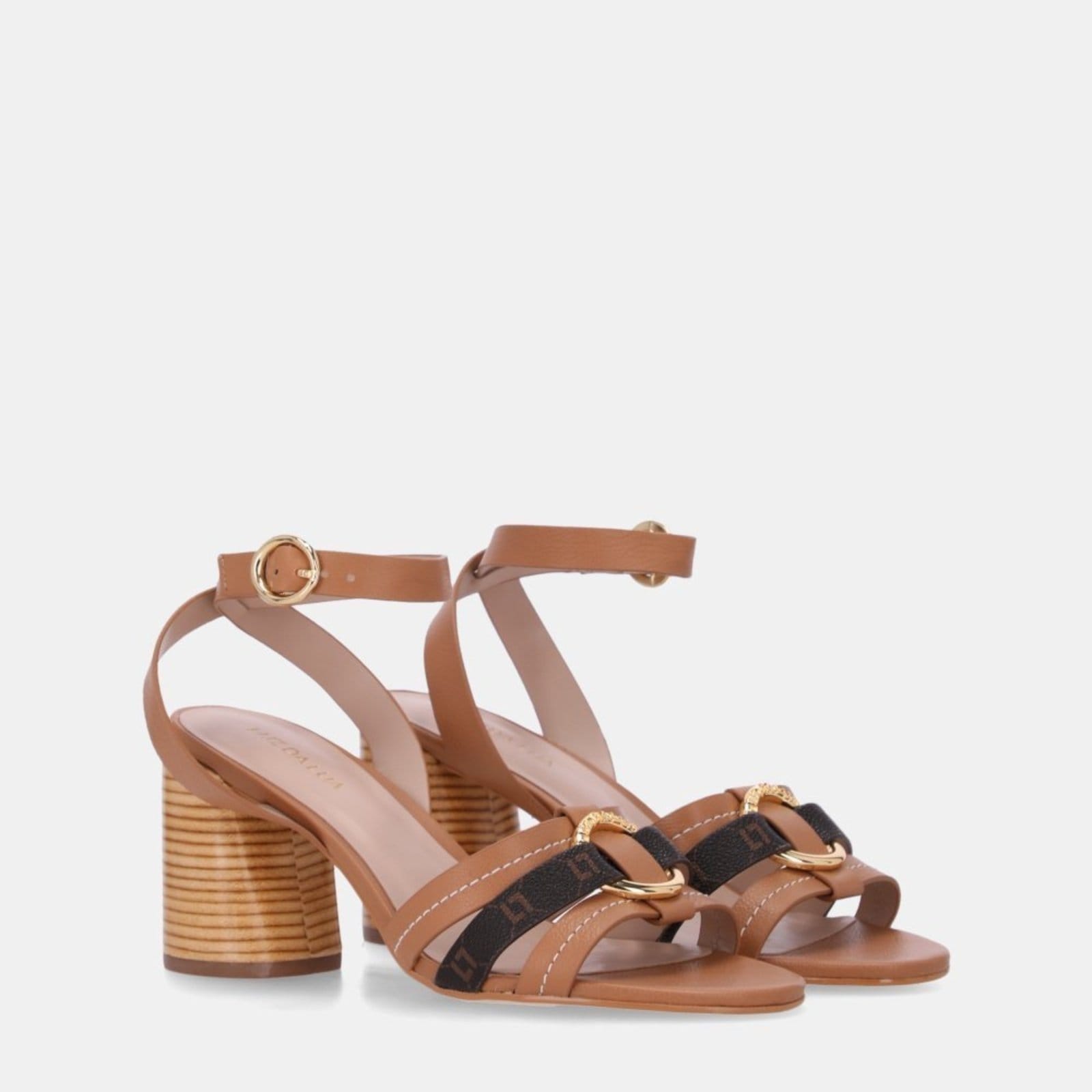 Vista 2 Sandália Salto Luz da Lua - 80930004 Luz Da Lua Luz Da Lua marrom