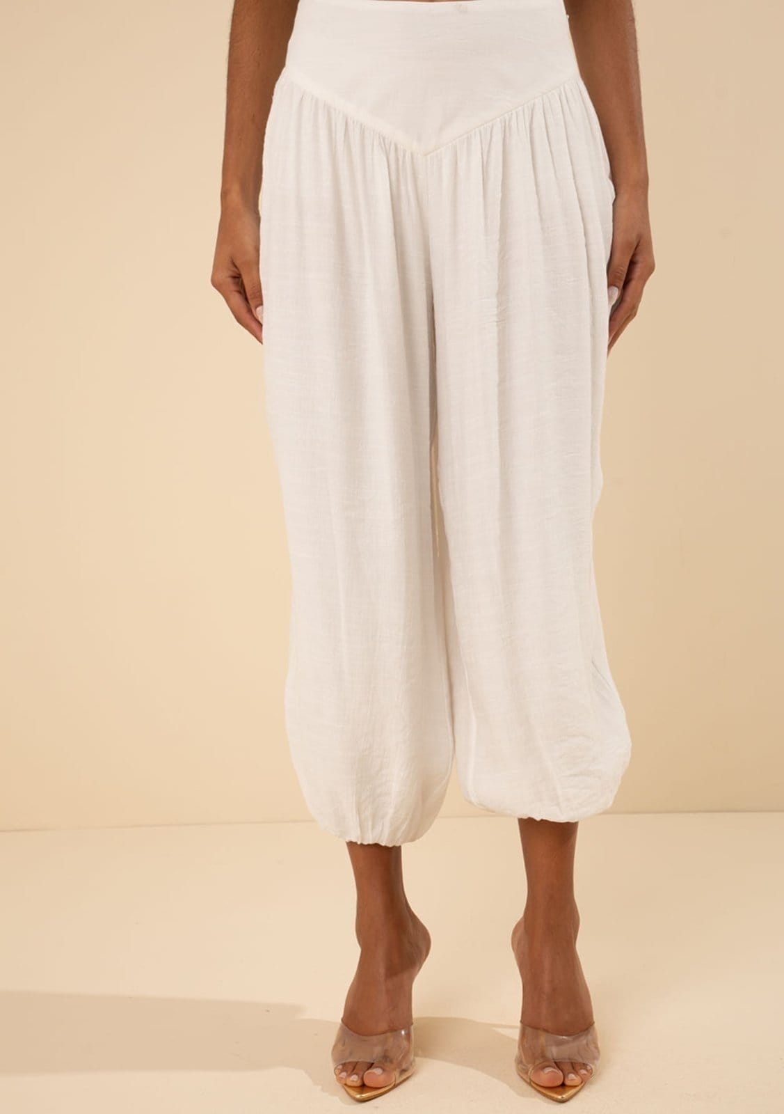 Vista 2 Calça Morena Rosa Jogging Alta Estampado Morena Rosa estampado rosa