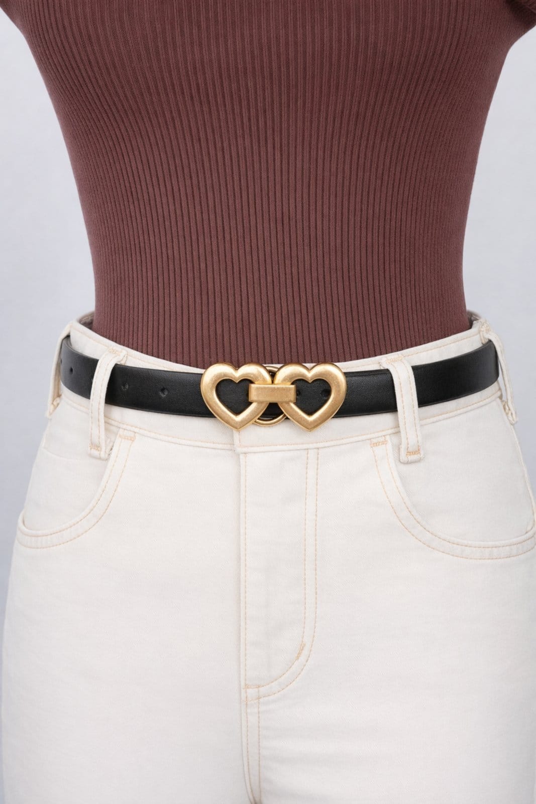 Cinto Double Heart D Bell Outelet Fashion