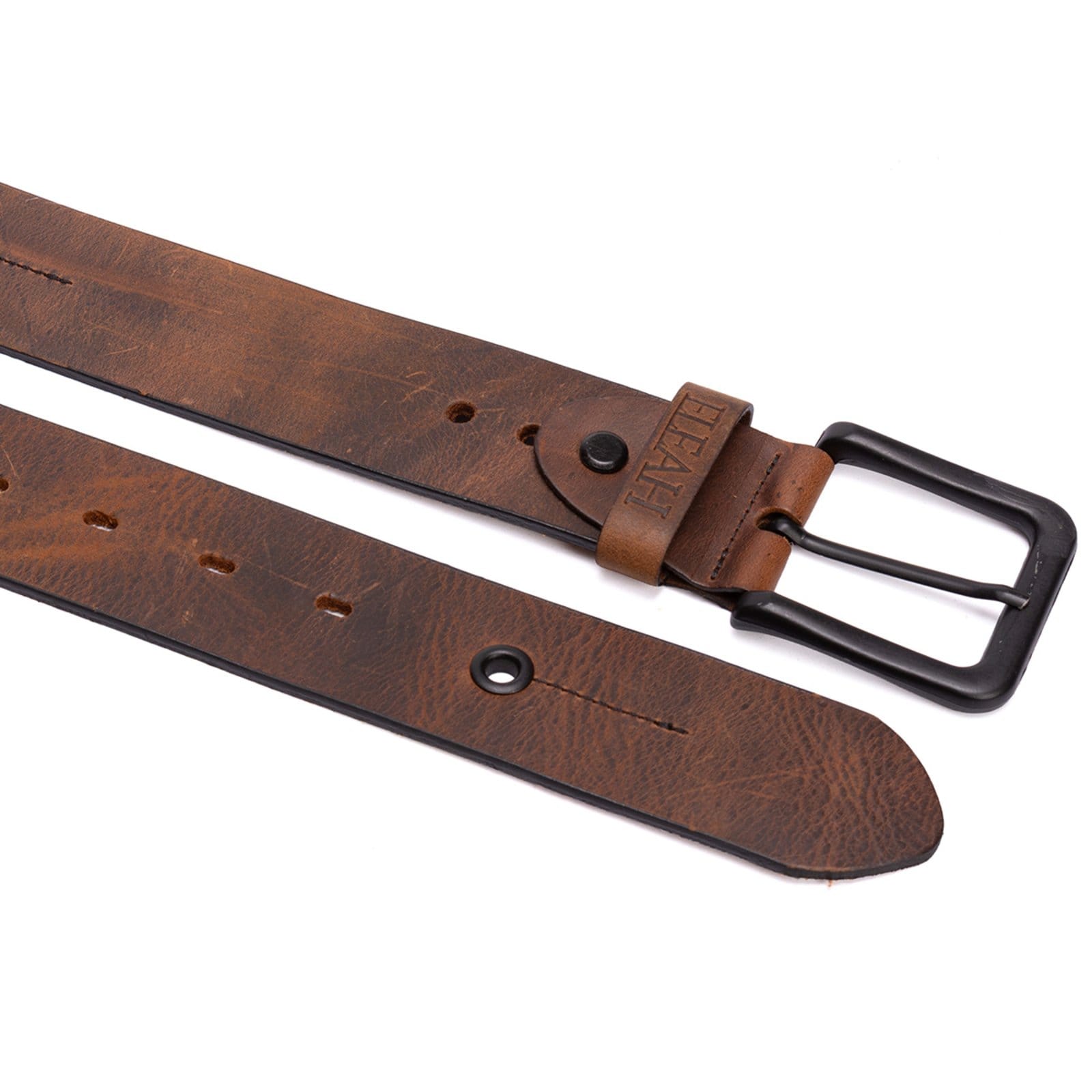 Vista 2 Cinto masculino em couro na cor chocolate USEPELLE marrom