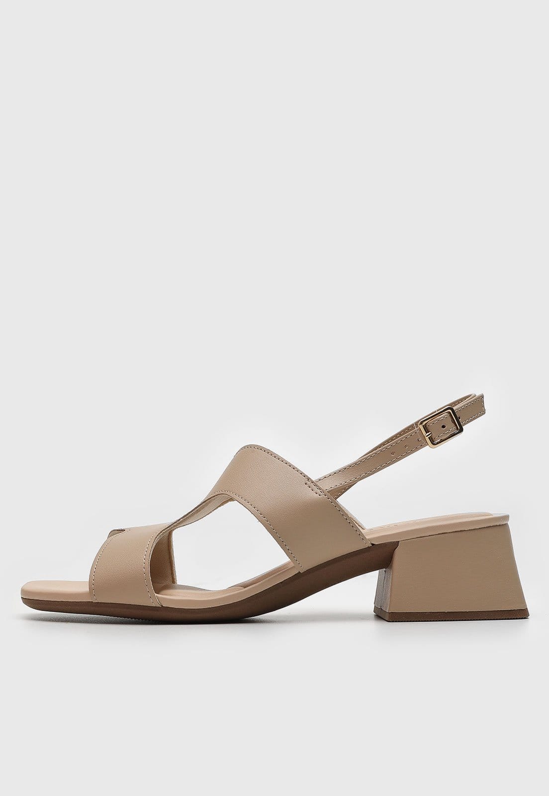 Sandália Feminina cê Salto Baixo Quadrado