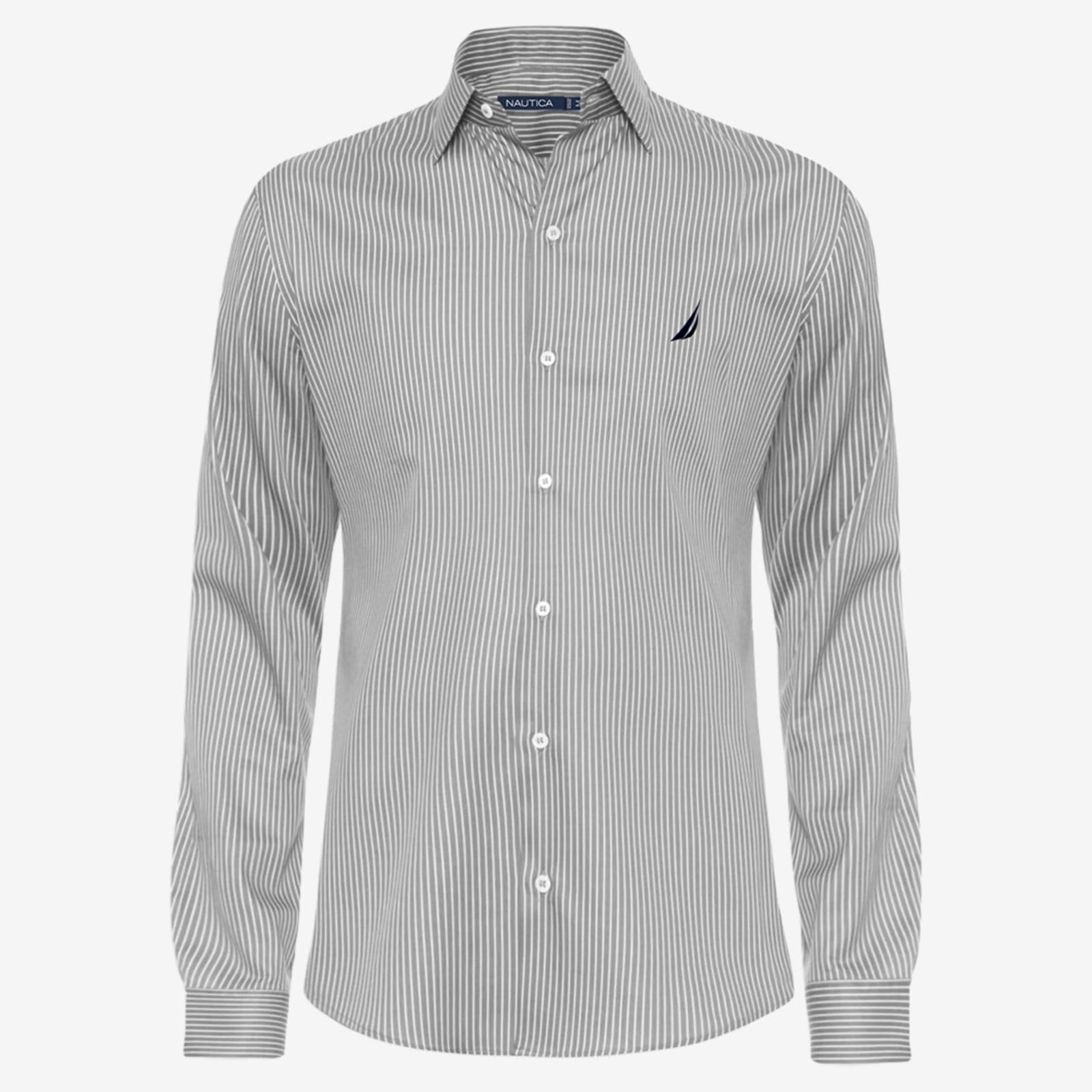 Vista principal Camisa Nautica Manga Longa Fine Nautica cinza