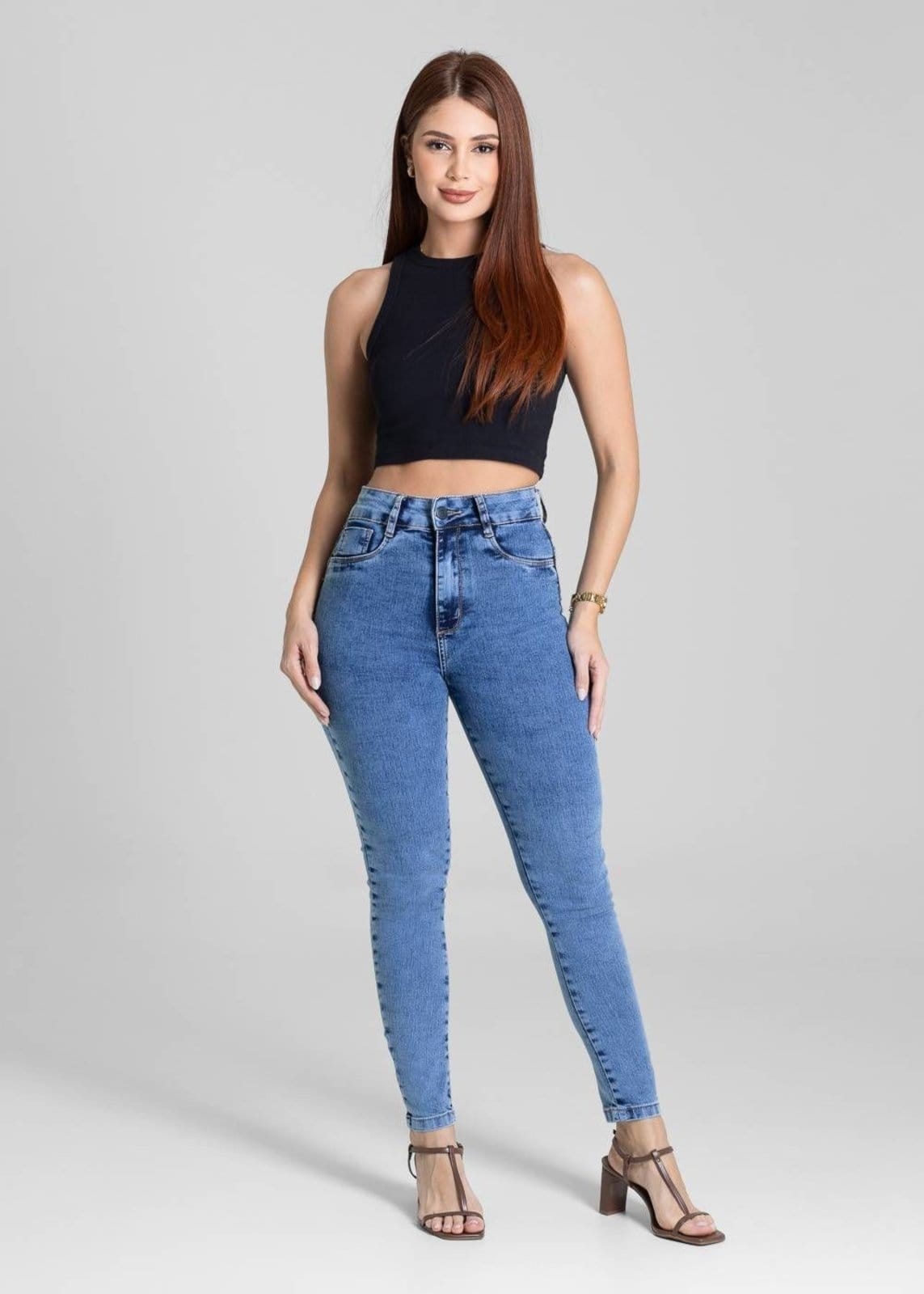 Vista 2 Calça Jeans Sawary Push Up - 281343 Sawary azul