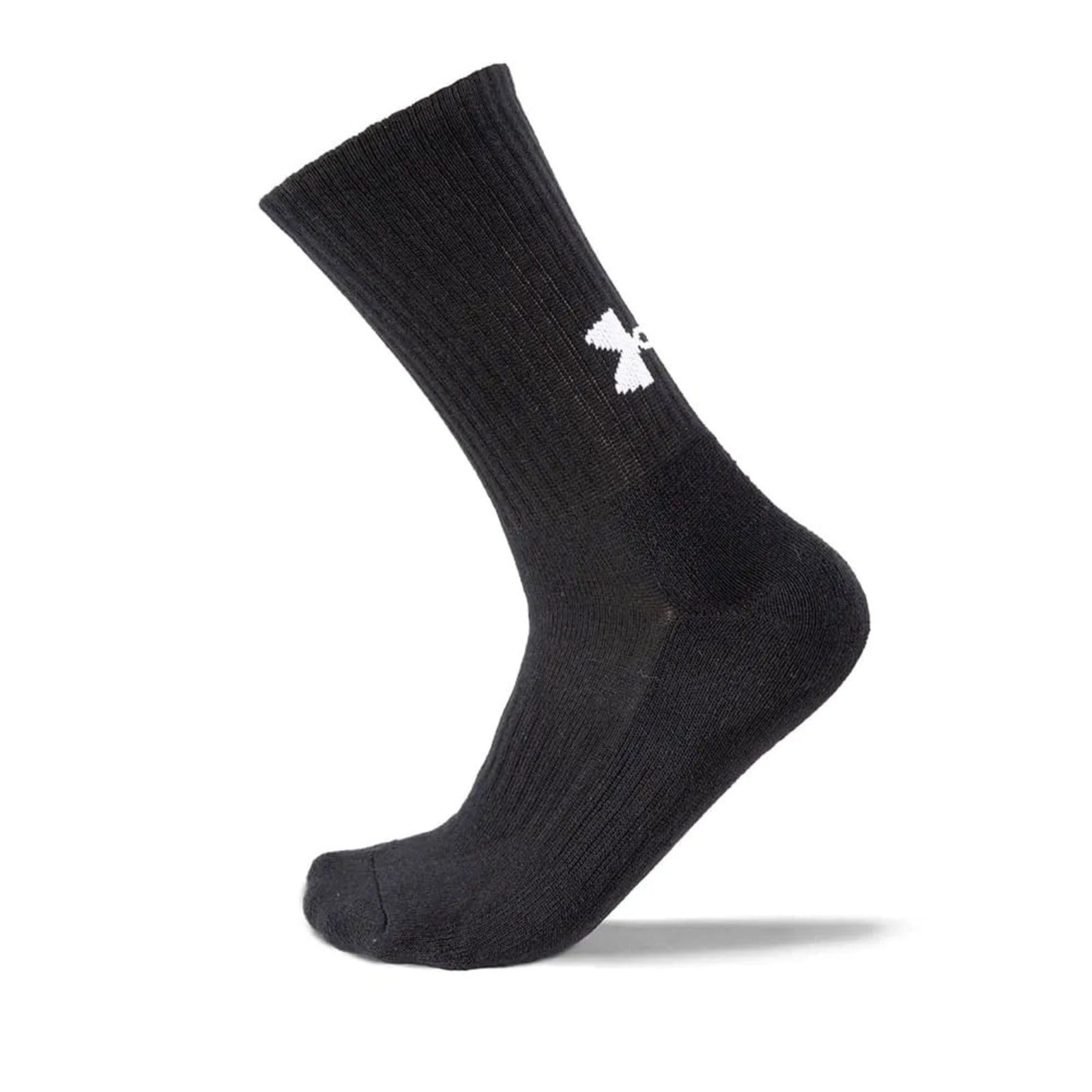 Vista 2 Meia Under Armour Core Cotton Cano Alto Unissex - Pacote com 3 pares Under Armour preto