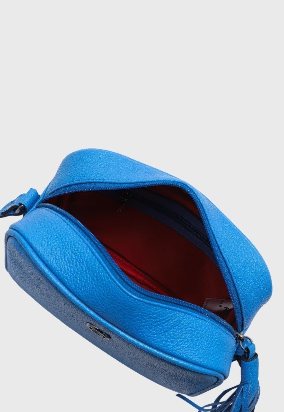 Vista 2 Bolsa Transversal de Couro Mariart Titânio Caribe Mariart azul