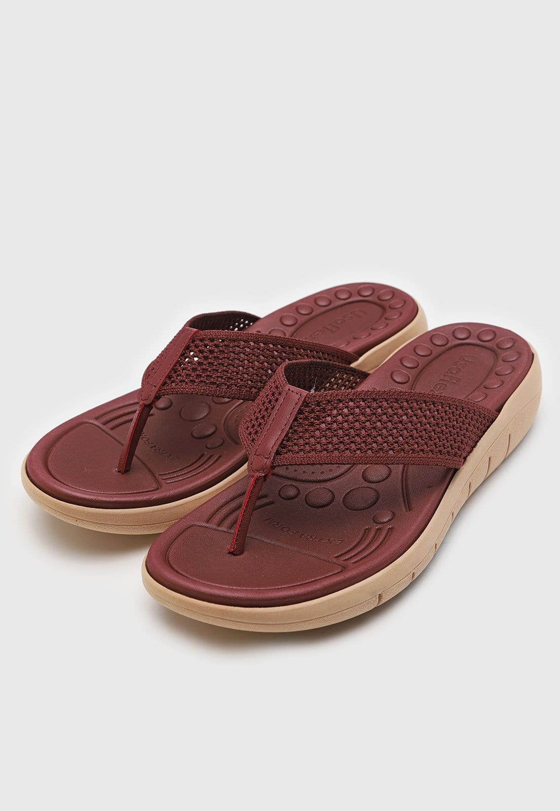 Vista 2 Chinelo Feminino Usaflex Tiras Tramadas Usaflex vinho