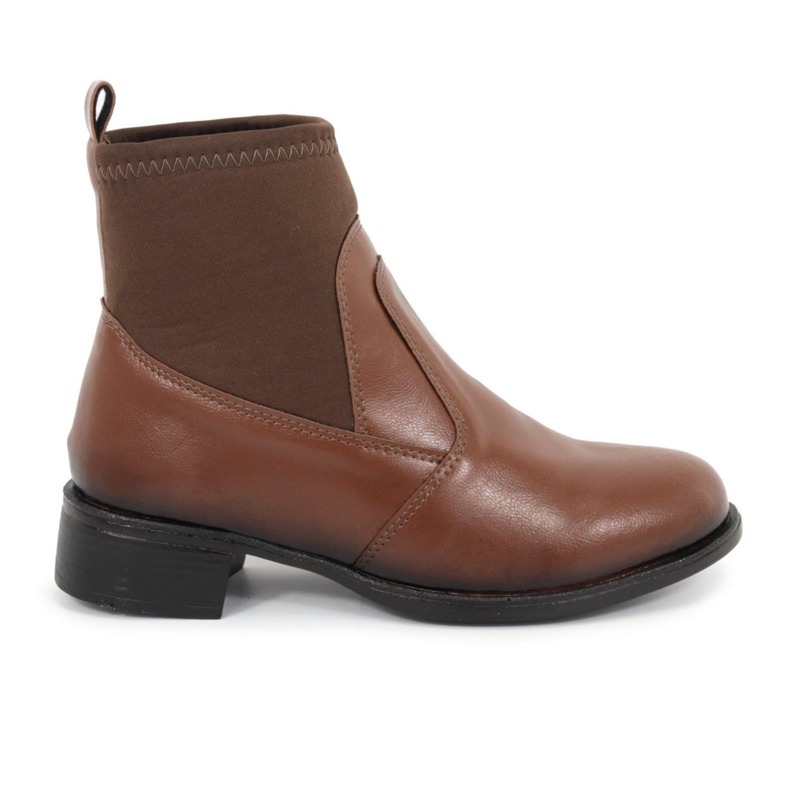 Vista principal Bota Feminina Cano Curto Salto Baixo 4001 Capuccino Footworks terracota