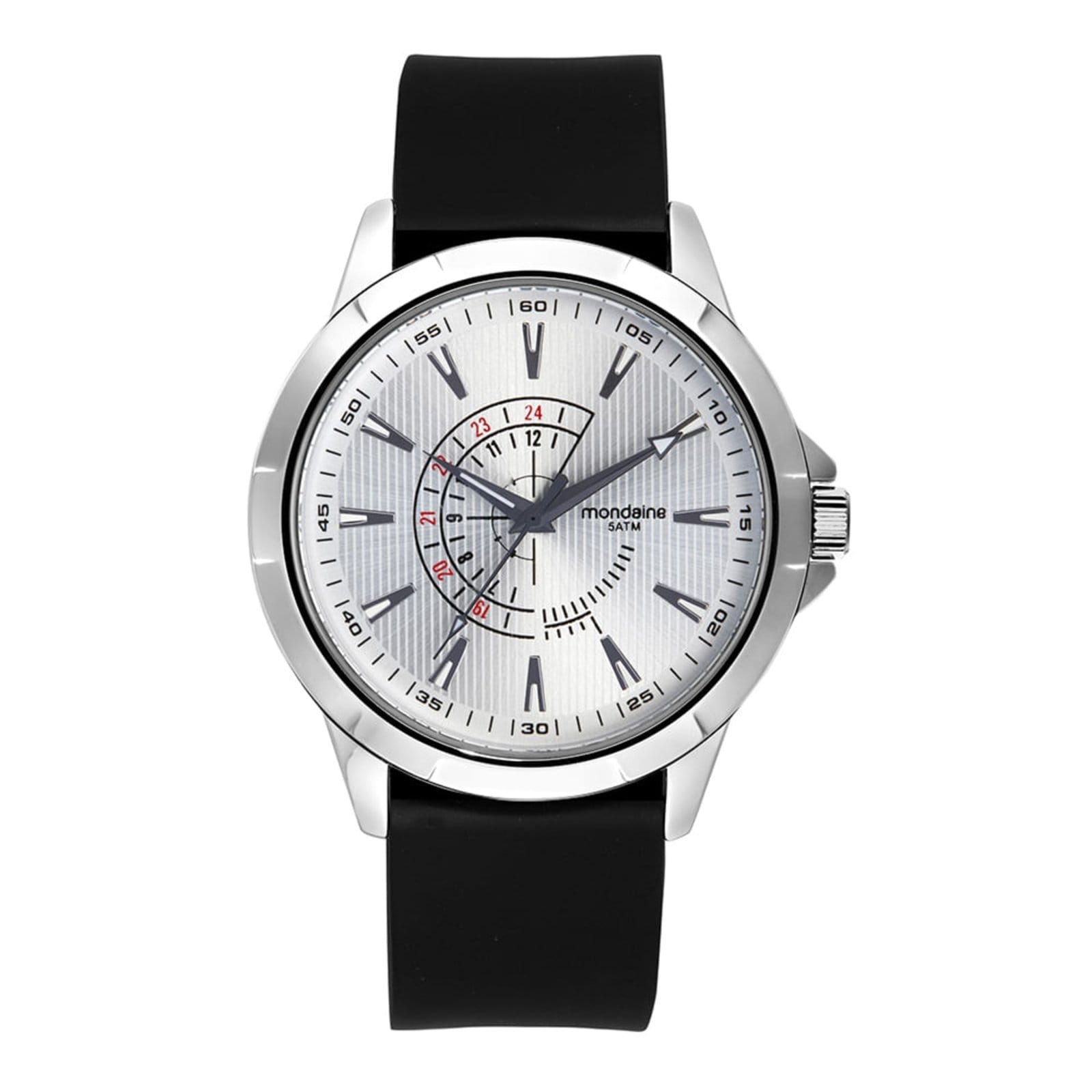 Relógio Masculino Prata Marcação de Minutos