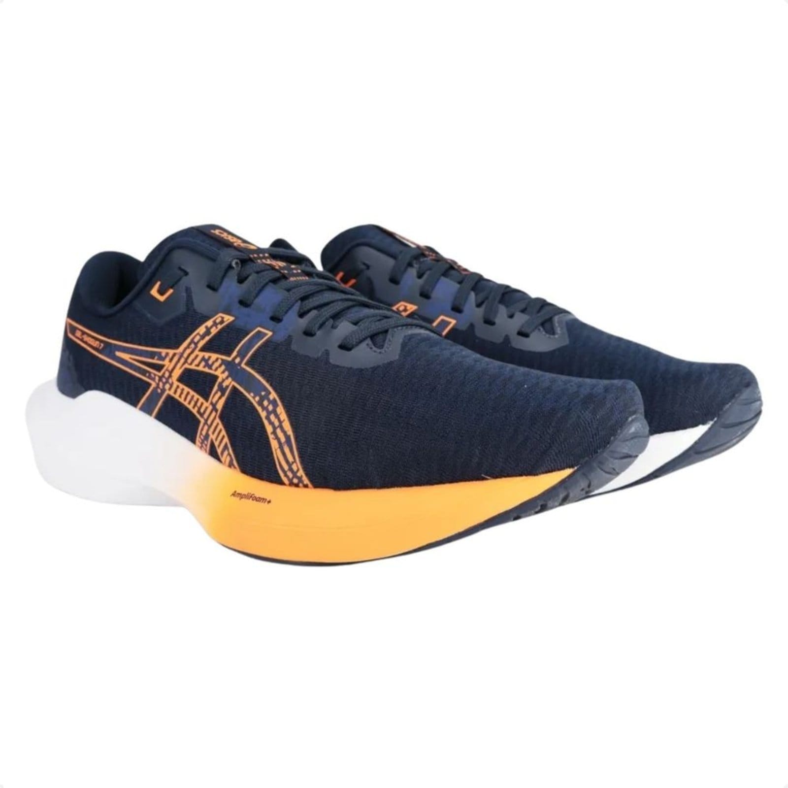 Vista 2 Tênis Running Masculino Asics Gel-Shogun 7 E Laranja ASICS azul