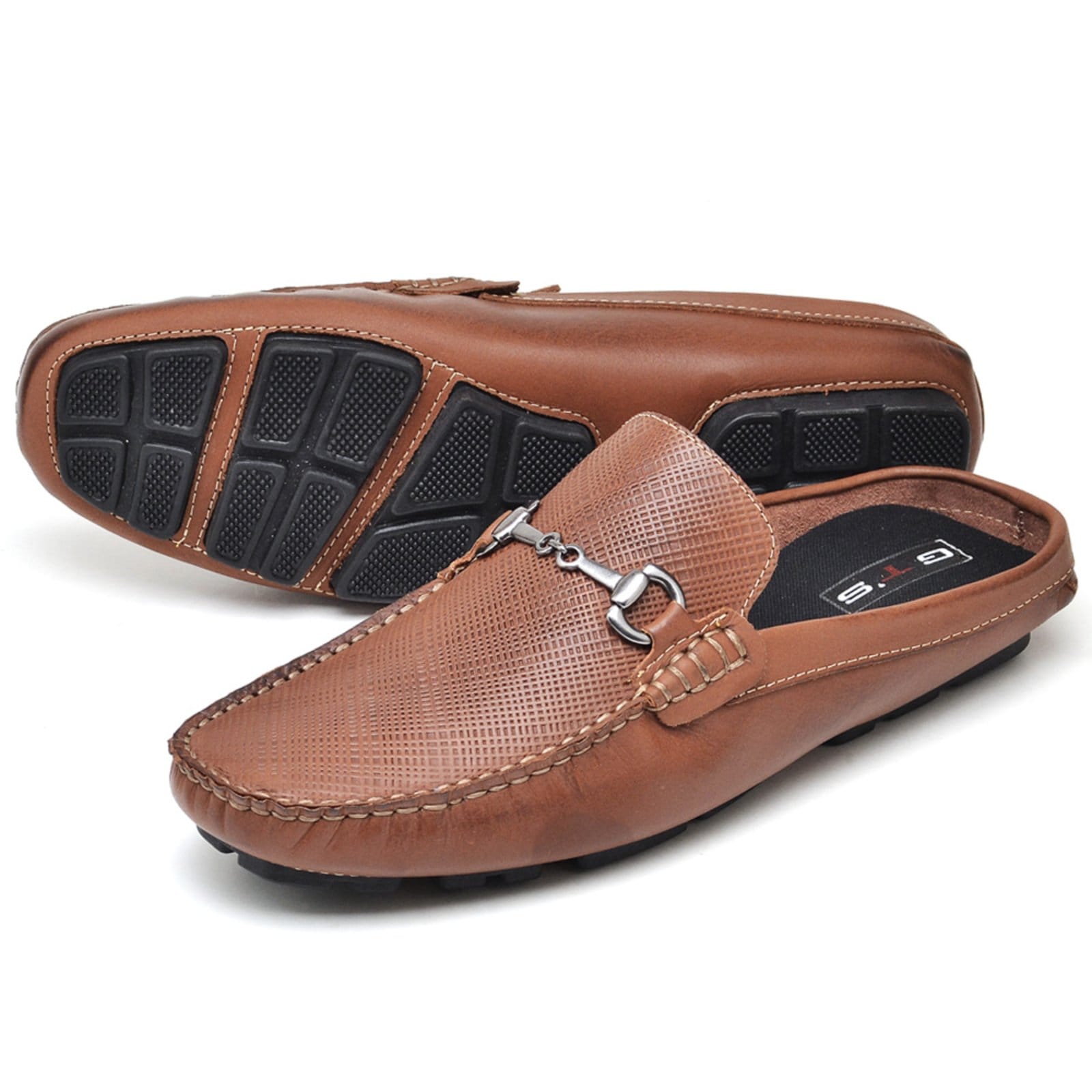 Vista 2 Mocassim Mule Driver GTS Sonar Castor GTS caramelo