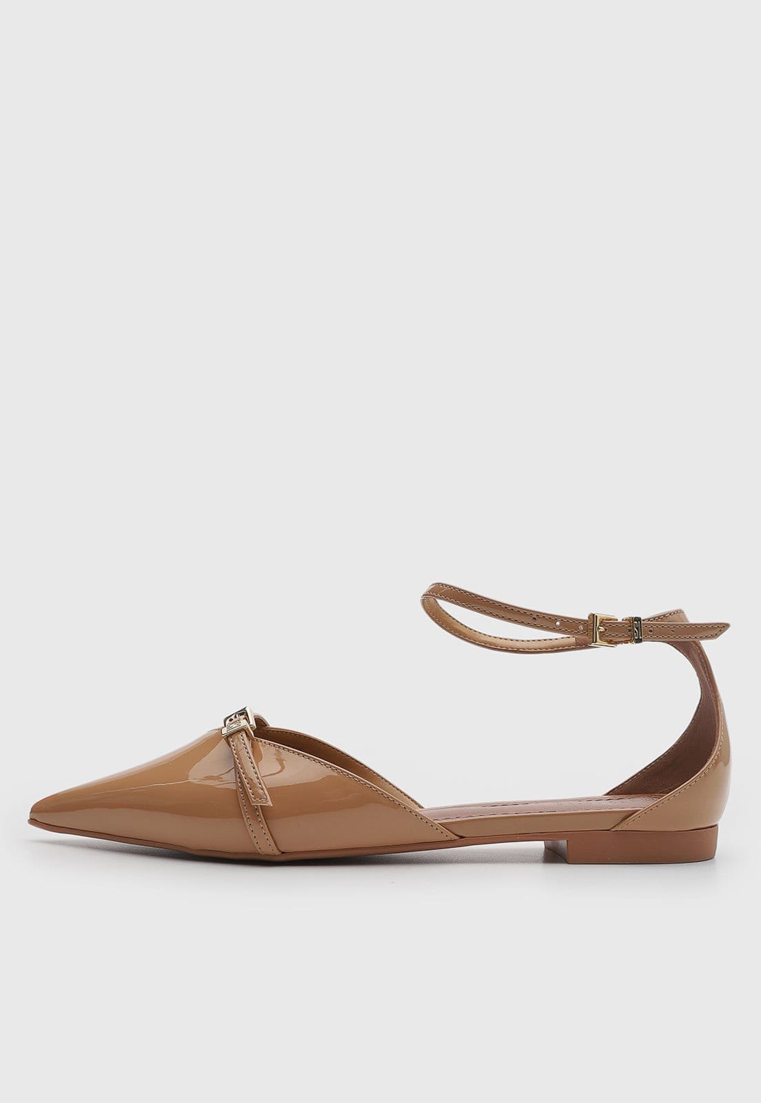 Vista principal Sapatilha Feminina Santa Lolla Bico Fino Verniz Santa Lolla caramelo