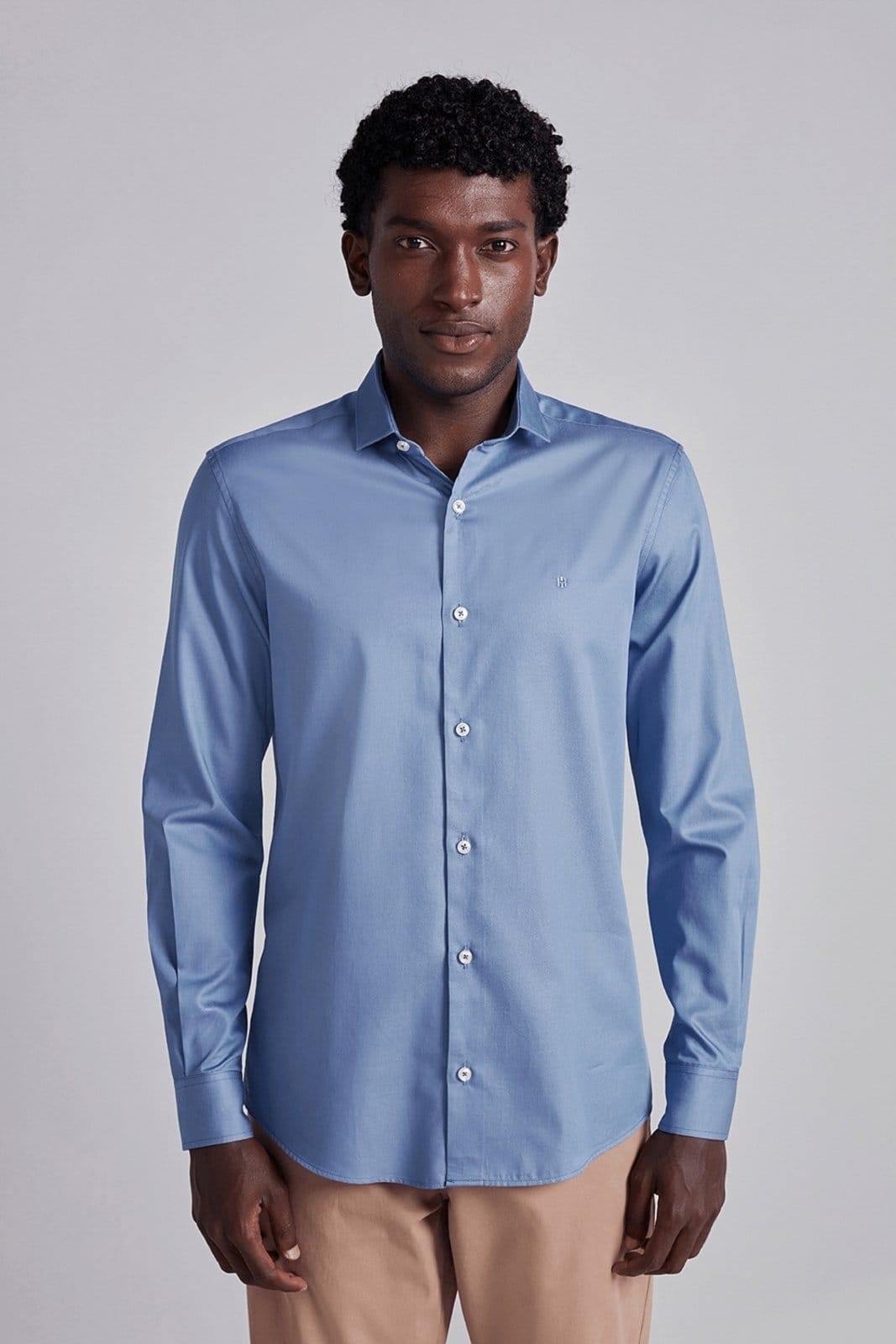 HIGHSTIL Camisa Lisa Linho Comfort Médio