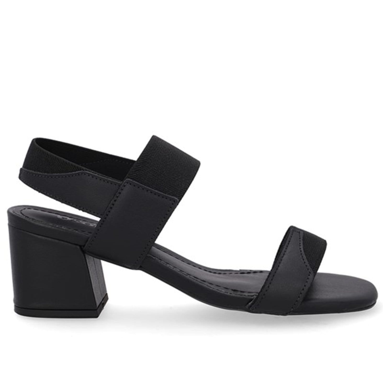 Sandália Couro Bico Quadrado Tira Elástico Usaflex 001