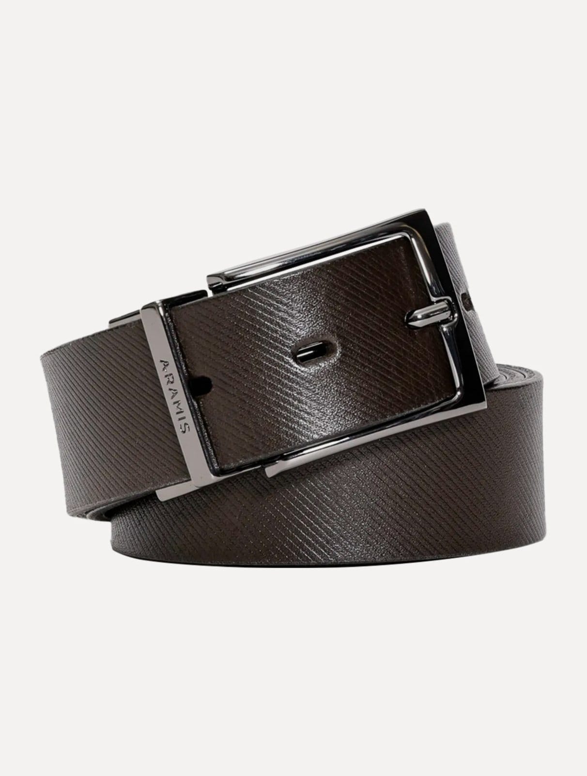 Vista principal Cinto Aramis Masculino Dupla Face Lines Marrom Preto Aramis café