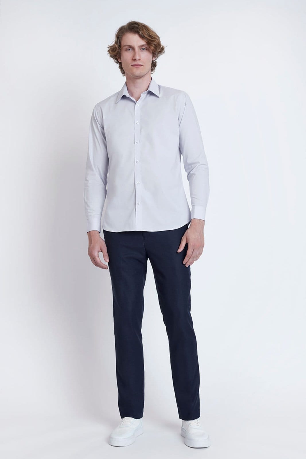 Vista 2 Camisa Reg Social Com Elastano Lilas Aramis incolor