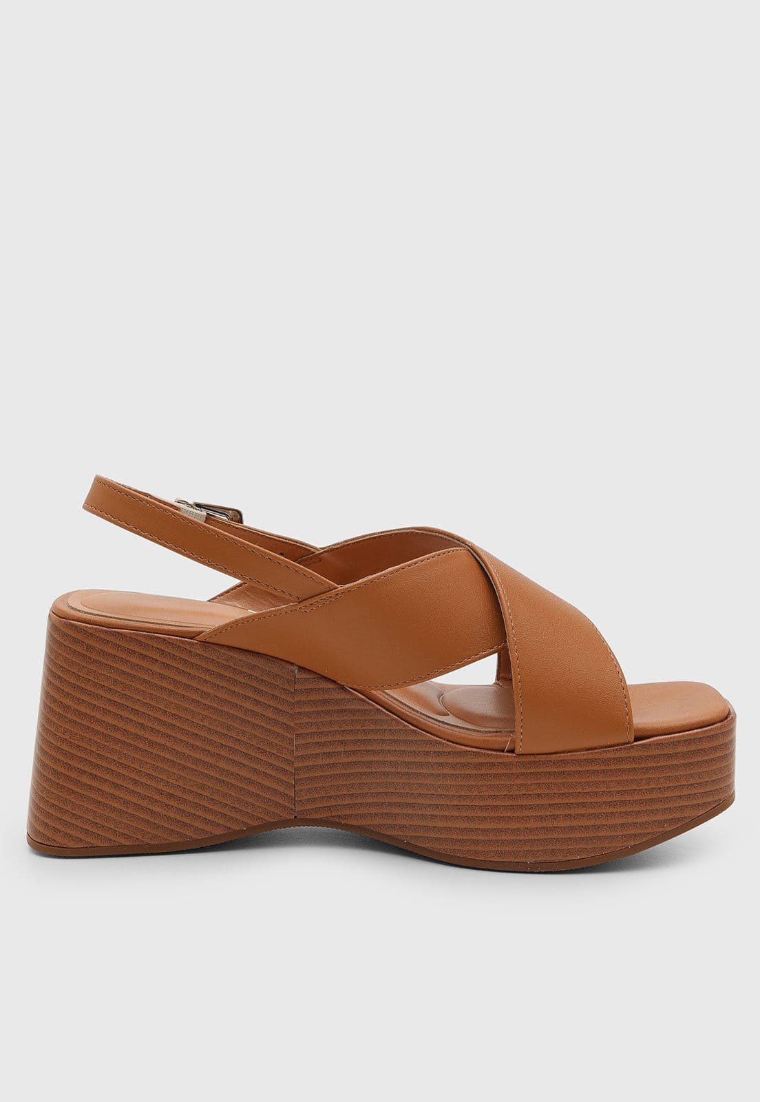 Vista 2 Sandália Feminina Vizzano Tiras Cruzadas VIZZANO caramelo