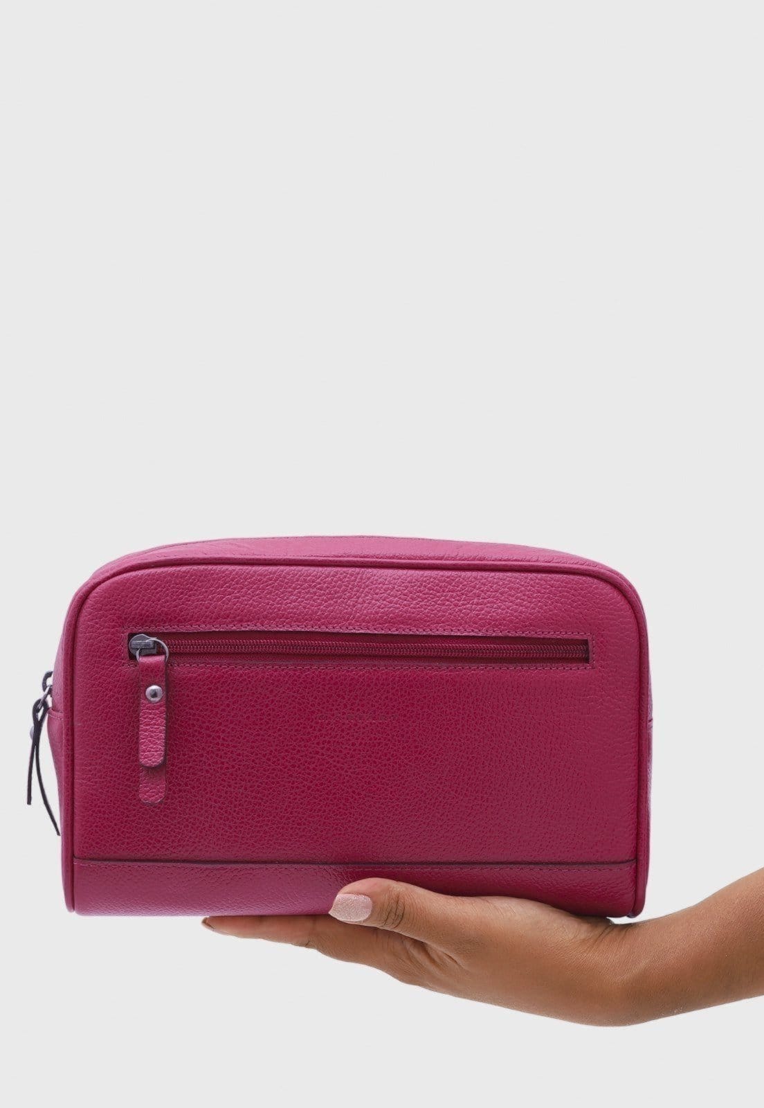 Vista 2 Pochete de Couro Mariart Búzios Magenta Mariart rosa magenta