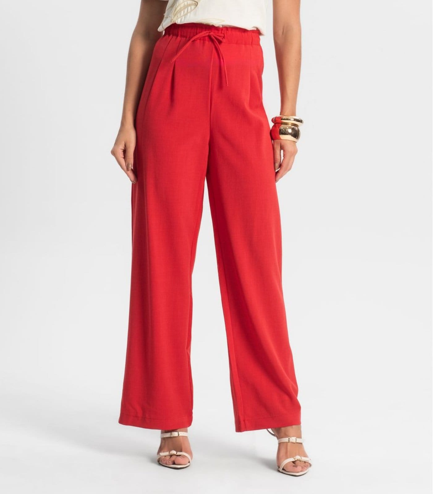 Vista 2 Calça De Viscose Rajada Feminina Endless Endless vermelho