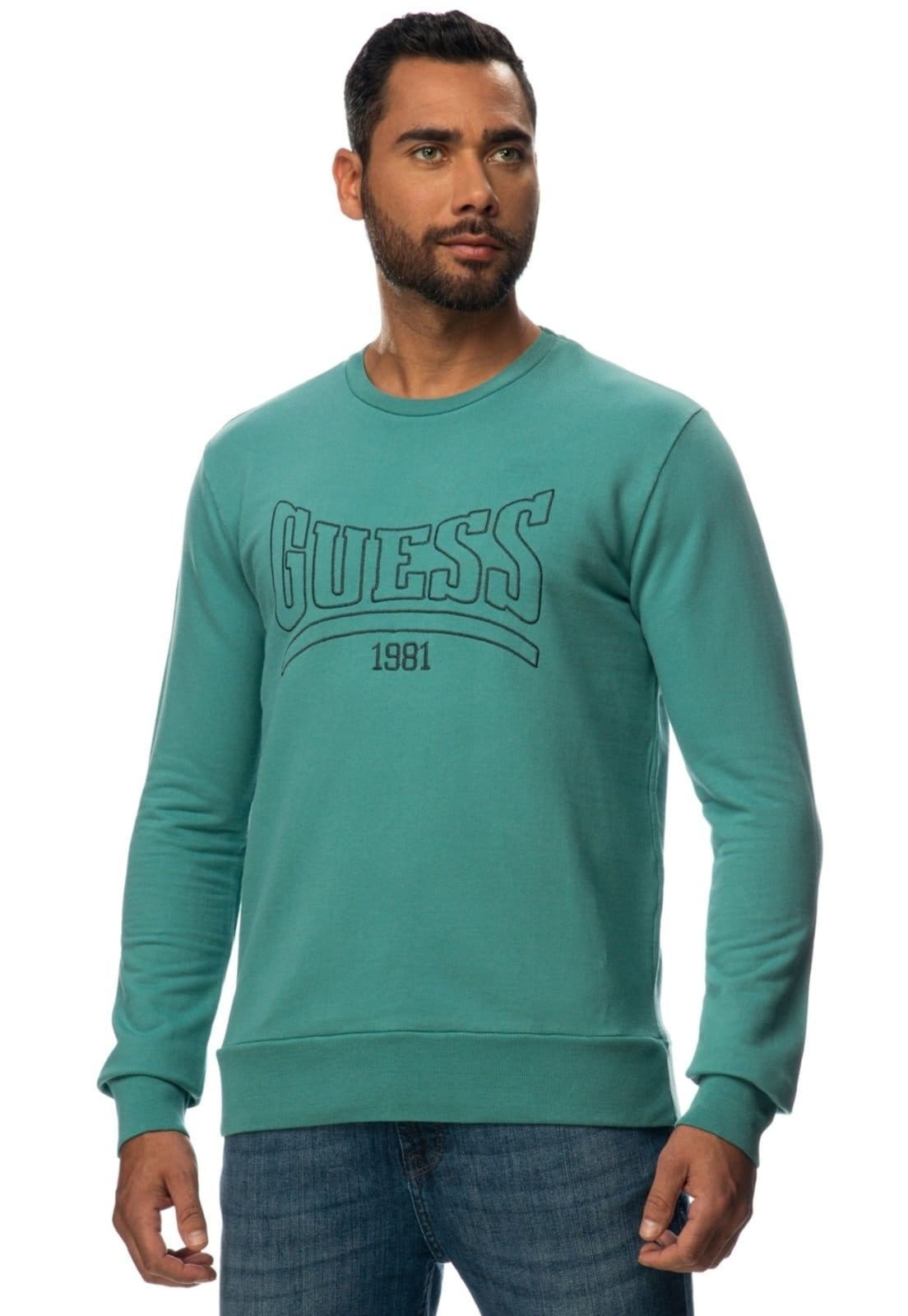 Blusa de Moletom Bordado Guess 1981 Claro