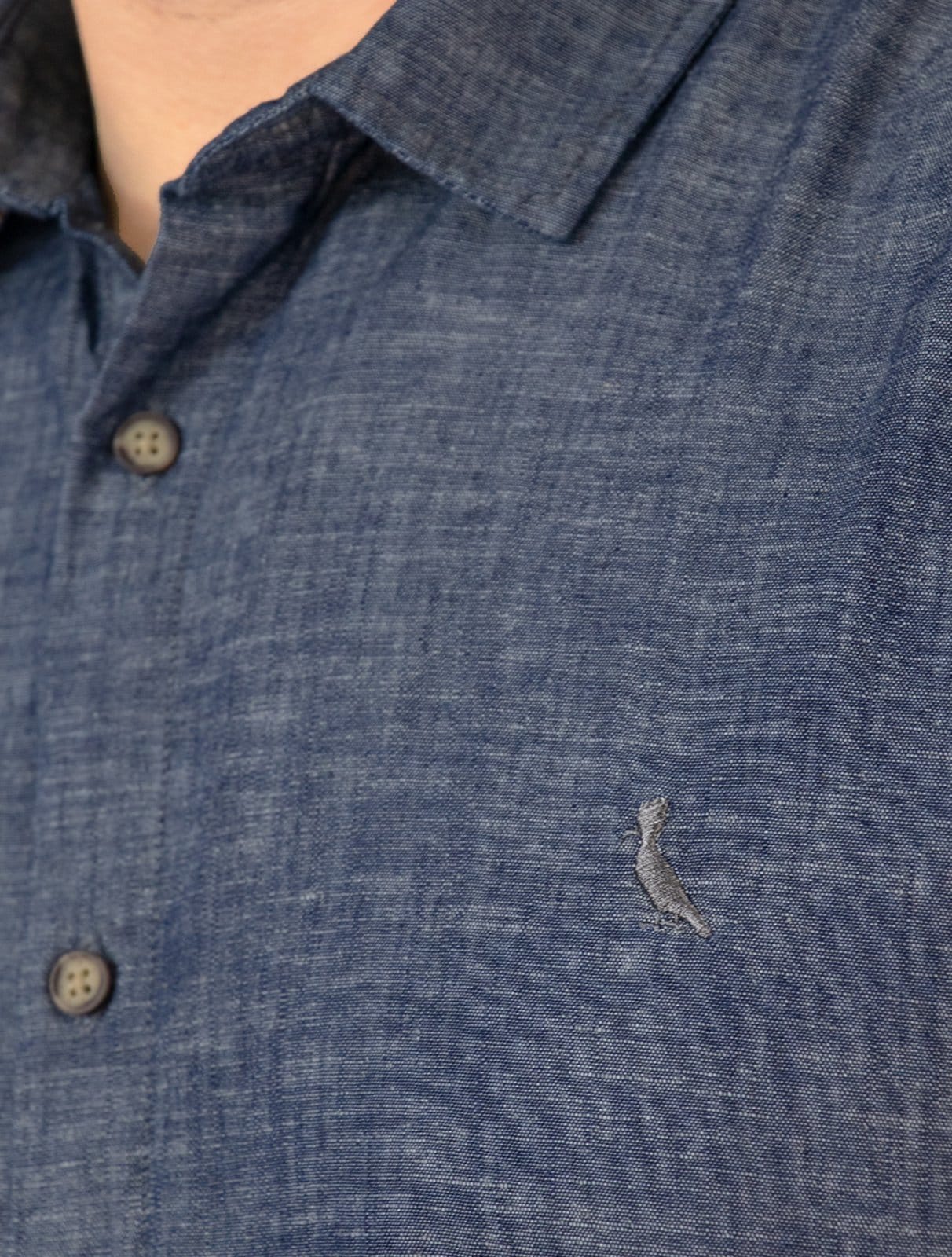 Vista 2 Camisa Reserva Masculina Cotton Maly Índigo Mescla Reserva azul