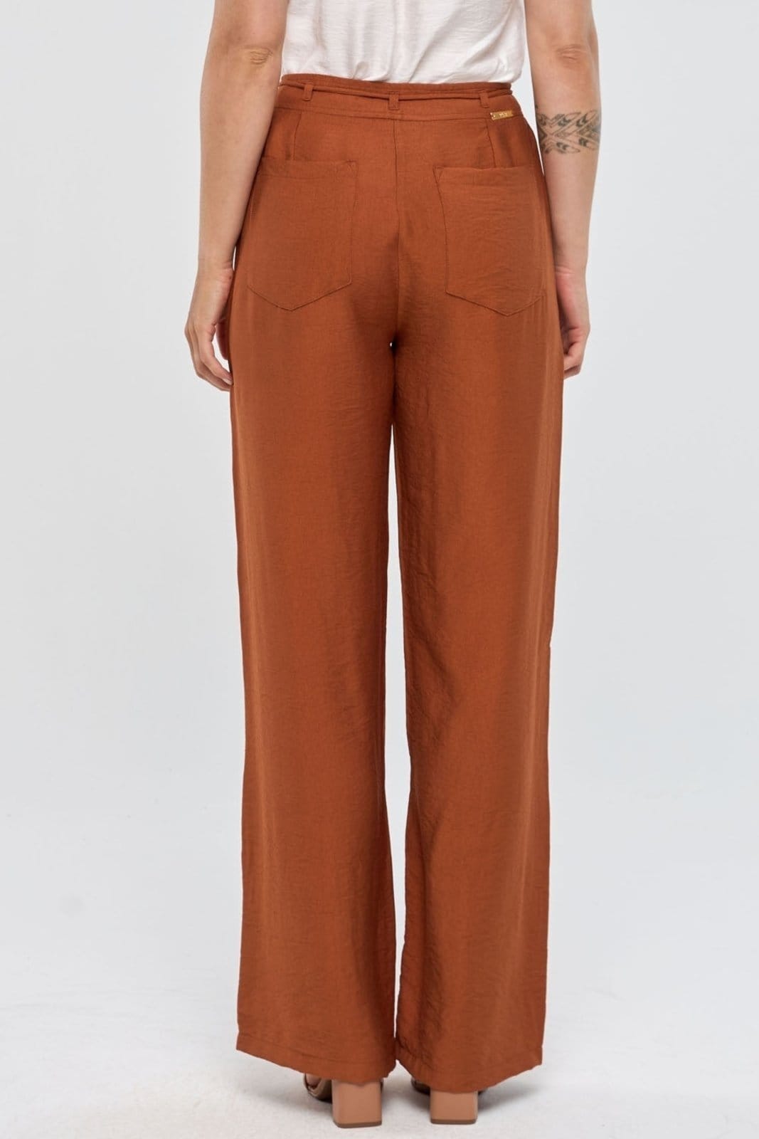 Vista principal Calça PKS Wide Leg Viscose PKS marrom