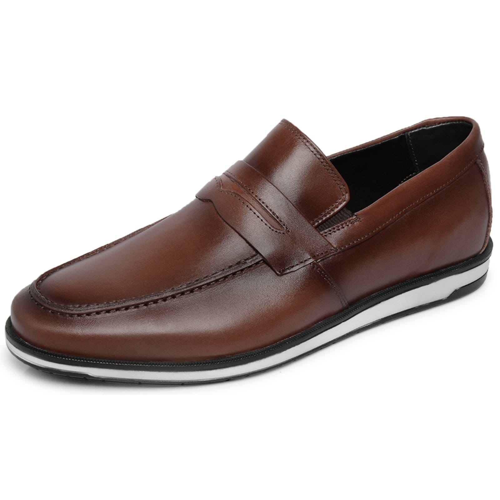Vista principal Sapato Social Bico Redondo Masculino Brogue Em Couro Café 16004 Ferrile marrom
