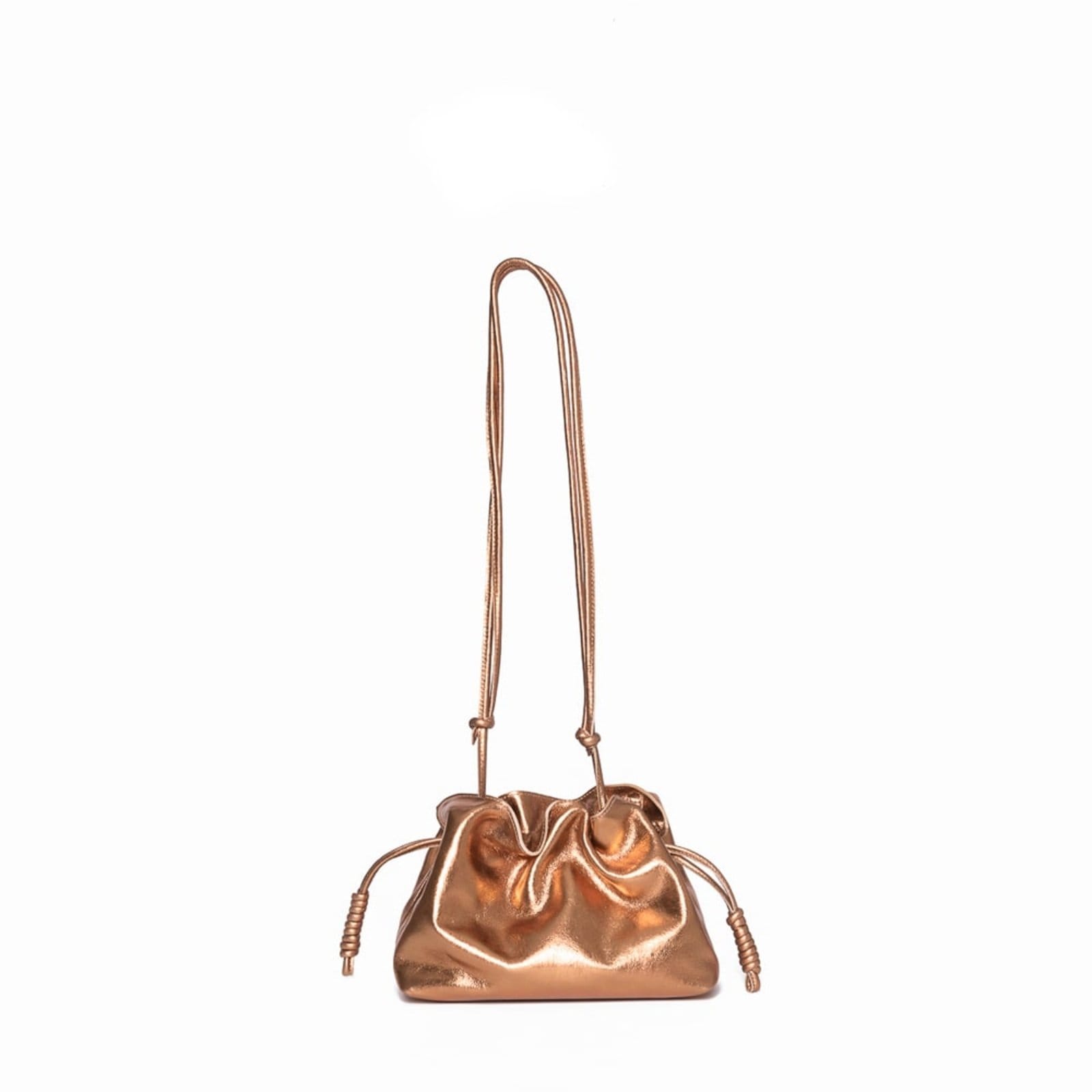 Bolsa MY.NA Saco Lorena em Couro Legítimo Ouro Velho