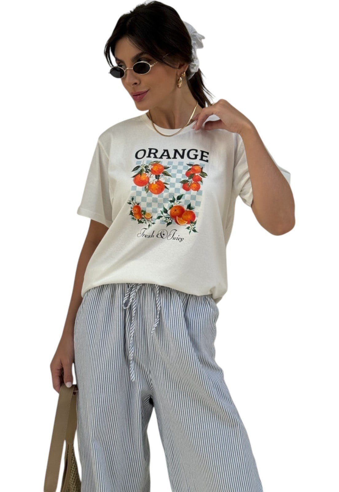 Camiseta Cianitas Off Estampa Fresh & Juicy - 2