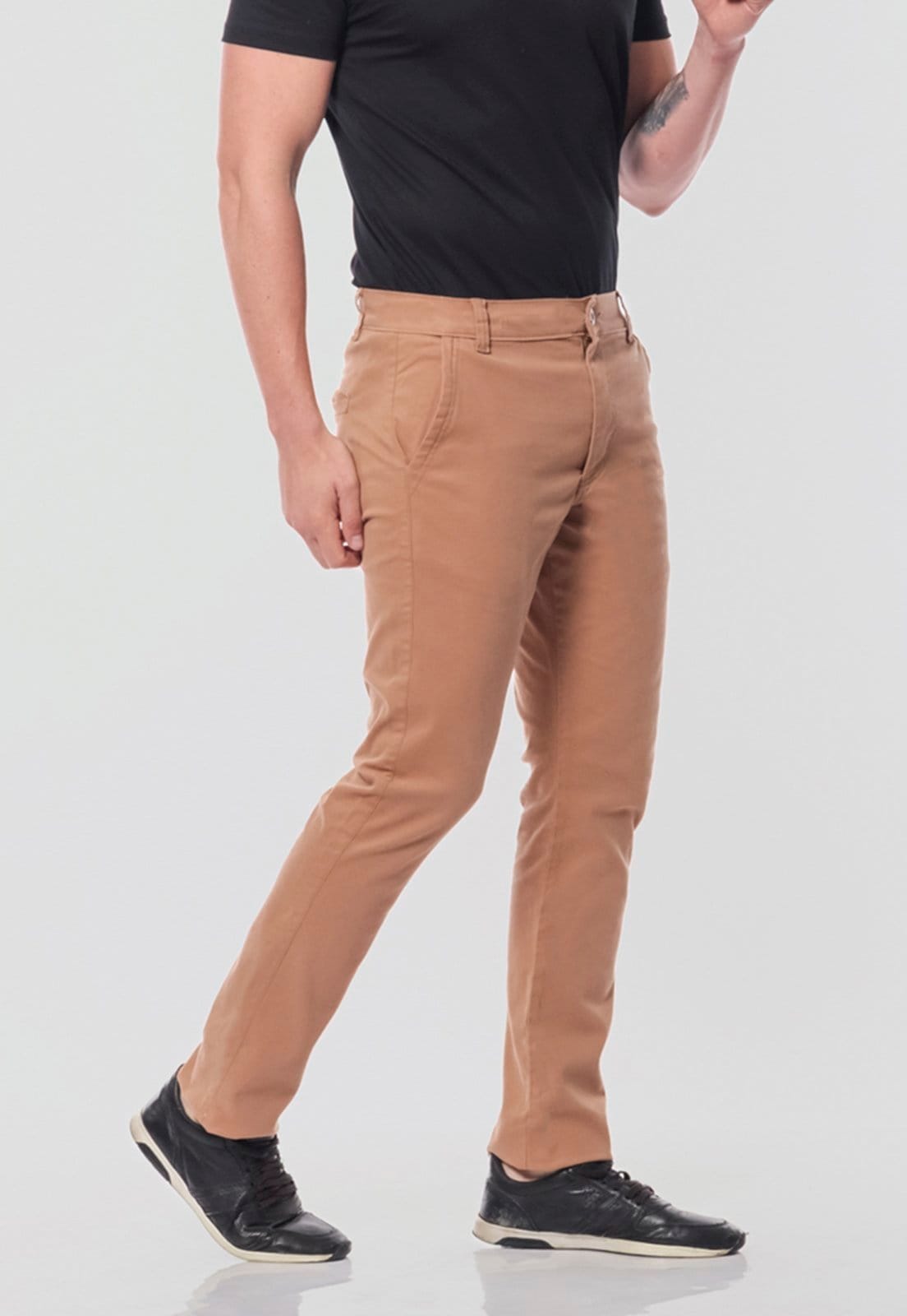 Calça Sarja Conforto Slim Fit Beau 7762 Caqui