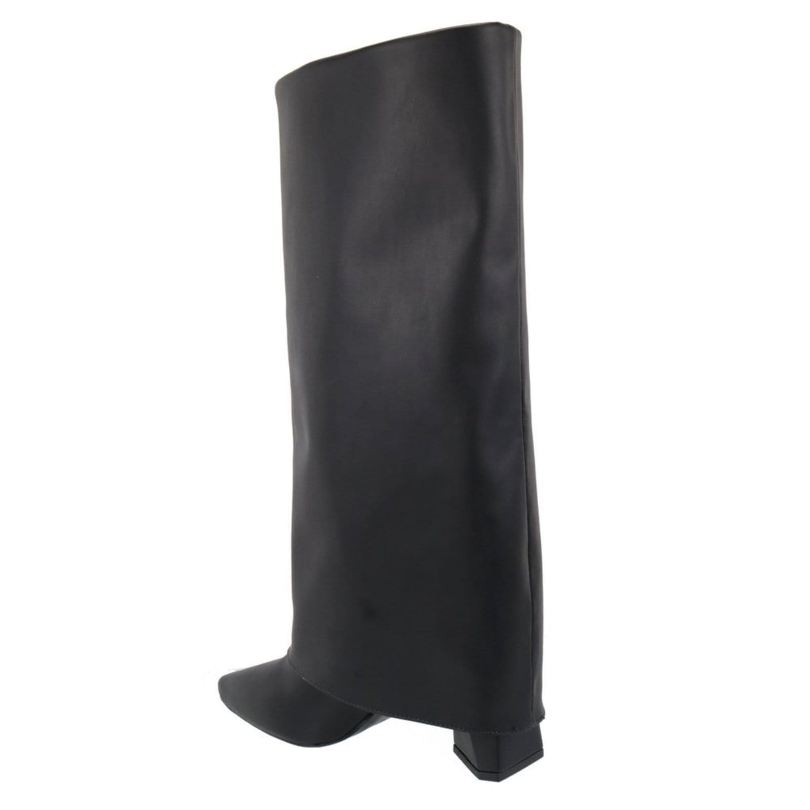 Vista principal Bota Capa Em Napa Salto Geométrico 23017 Napa Preta Flor da Pele preto