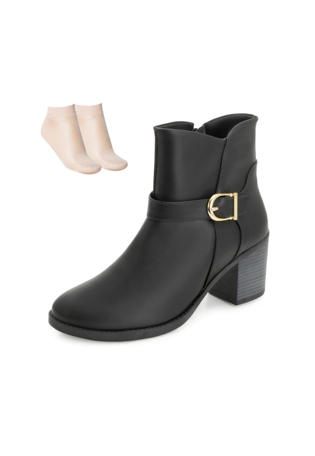 Vista principal Bota Cano Curto Quiz e Meia QZ25-69198 Quiz preto