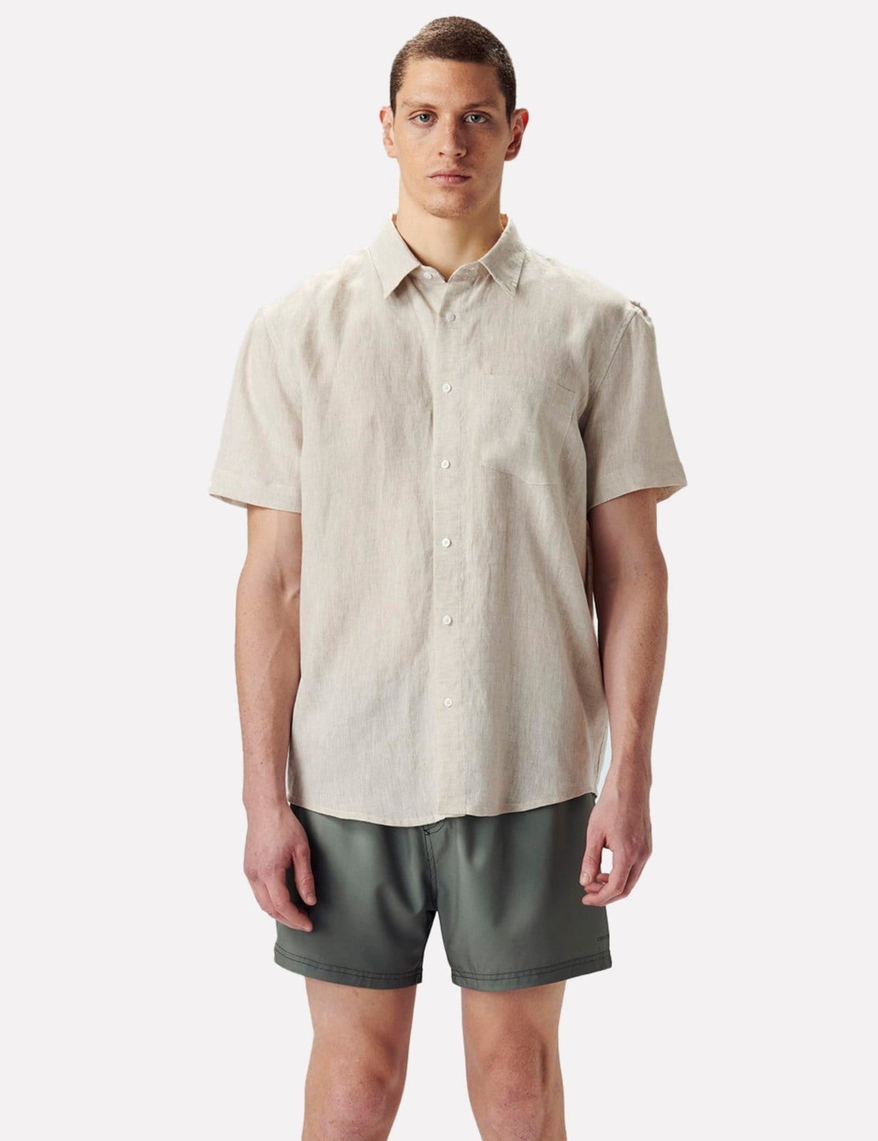 Camisa Osklen Classic Linen MC Casual Creme