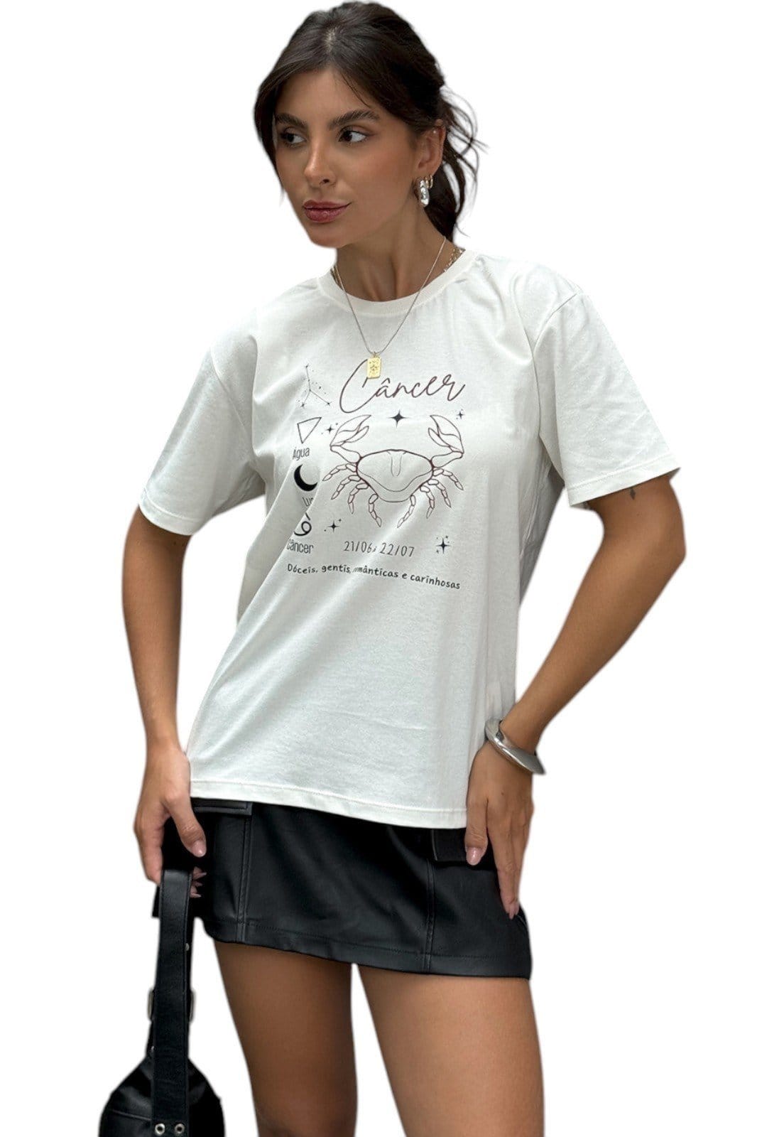 Vista 2 Camiseta Cianitas Off Estampa Signo Câncer Cianitas off-white