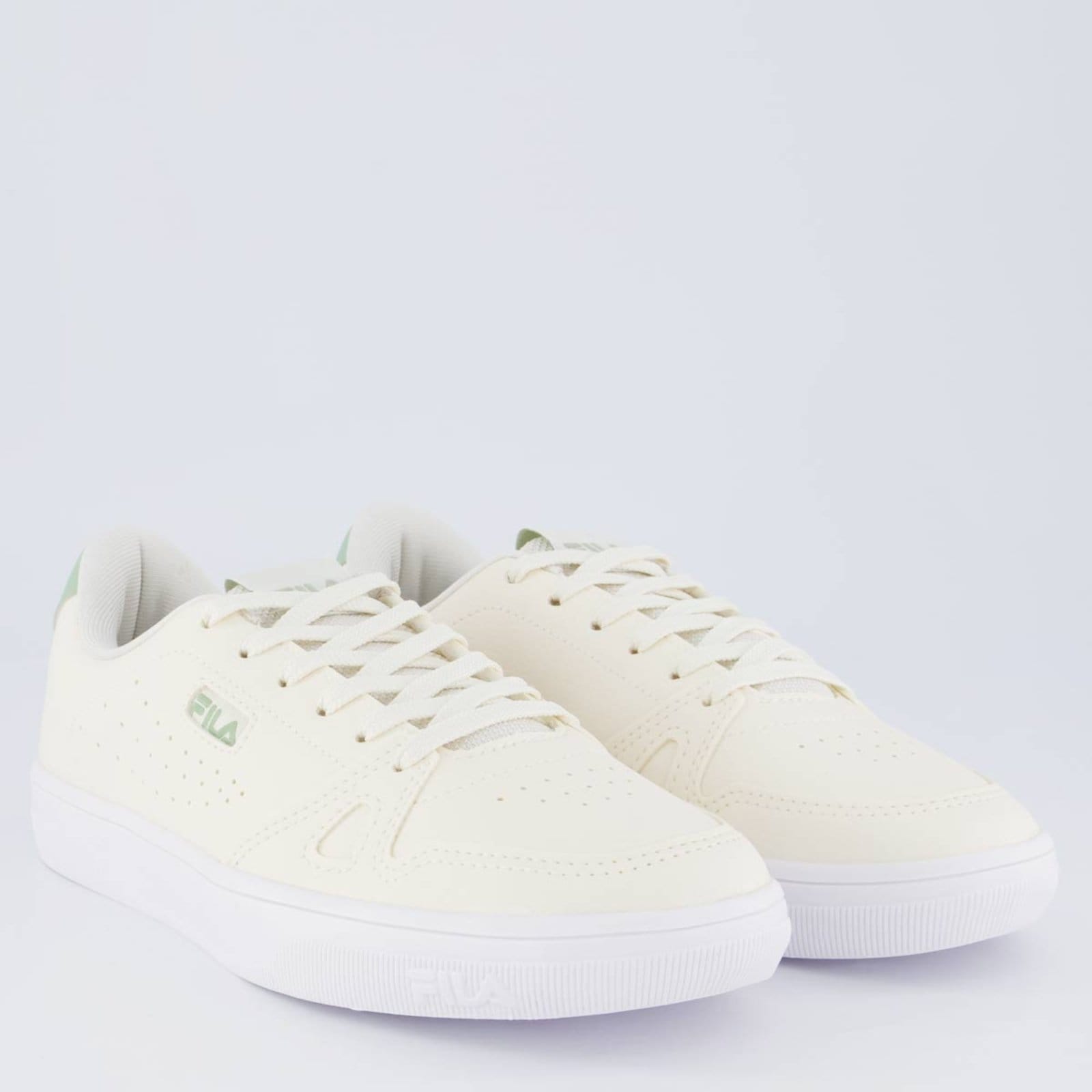 Vista 2 Tênis Fila Daily Feminino Bege e Verde Fila bege verde