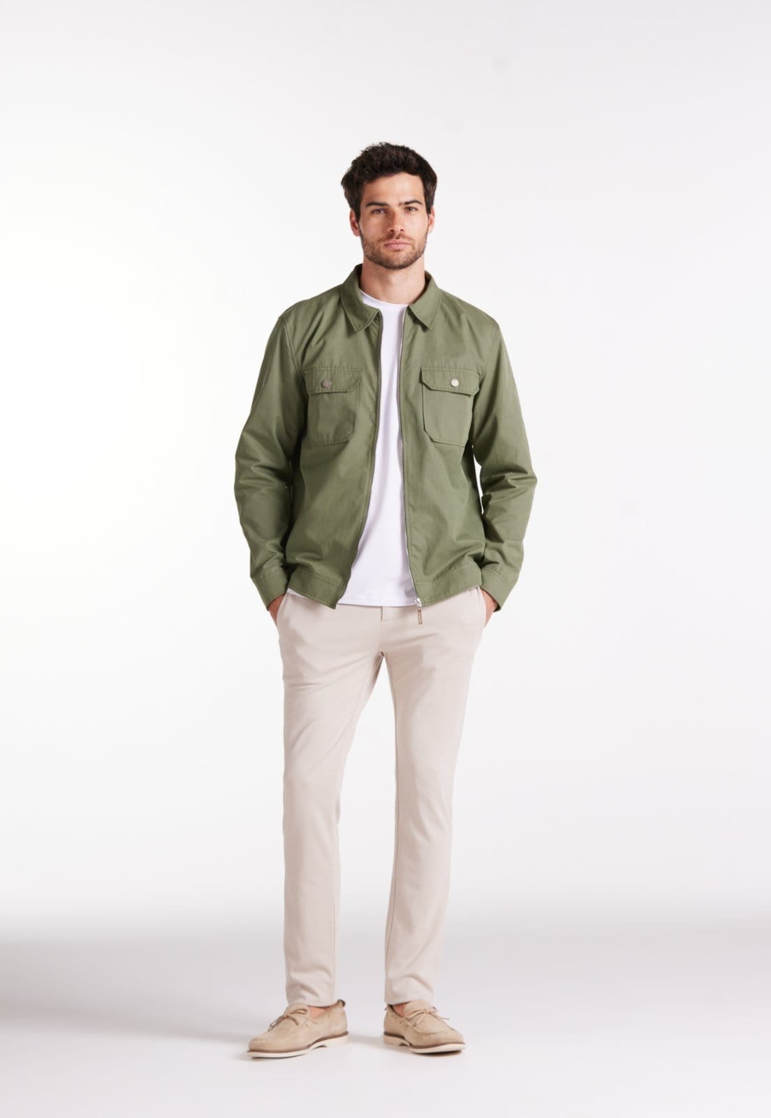 Vista principal Calça Moletom Slim Alfaiataria Traymon cinza