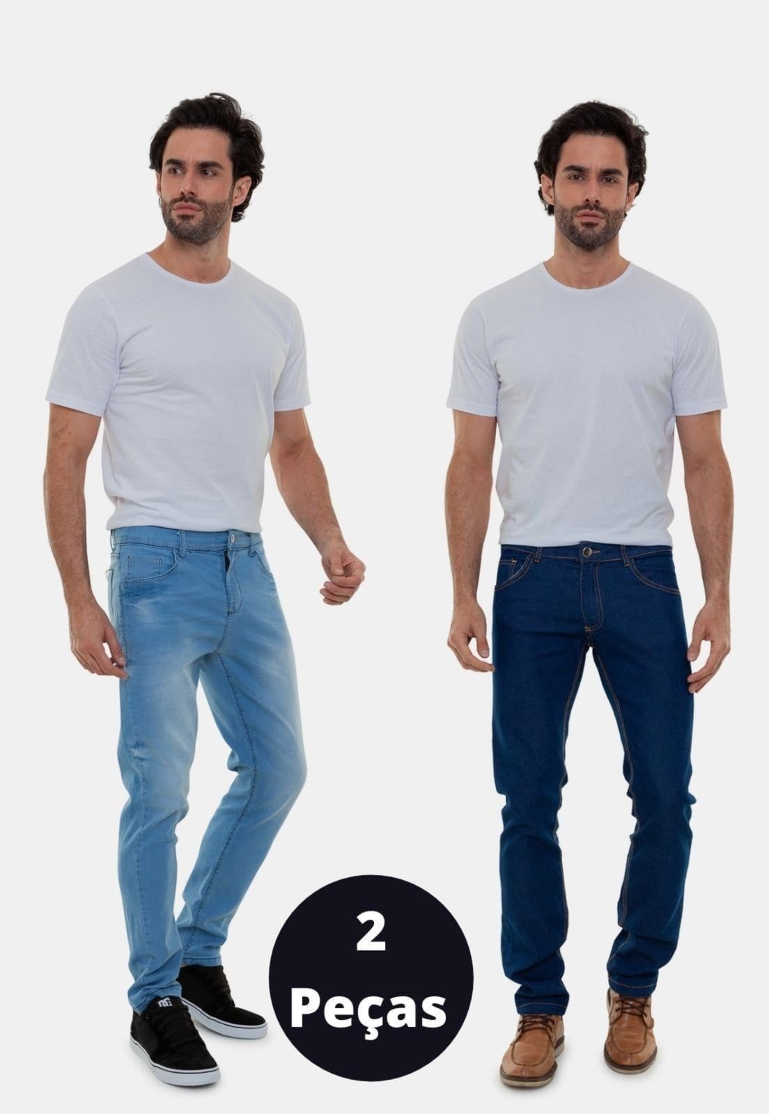 Kit 2 Calças Jeans Slim Versatti Veneza