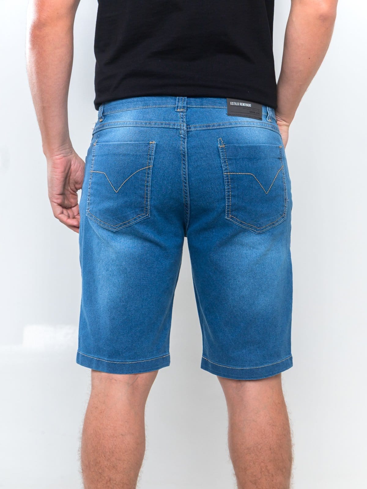 Vista 2 Bermuda Masculina Tempo Habil Fashion 5 Estilo azul/jeans