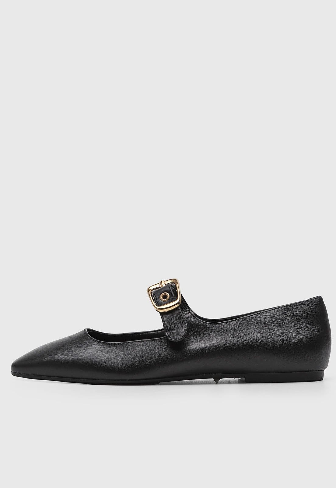 Sapatilha Feminina Arezzo Bico Quadrado Fivela Preta