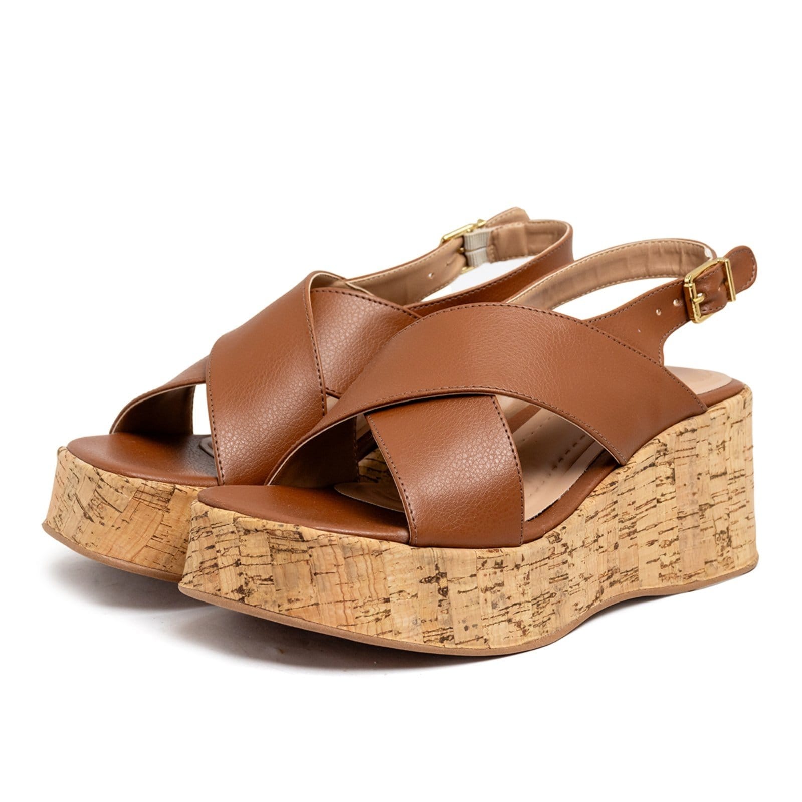 Sandália Feminino Anabela Plataforma Cortiça 5203