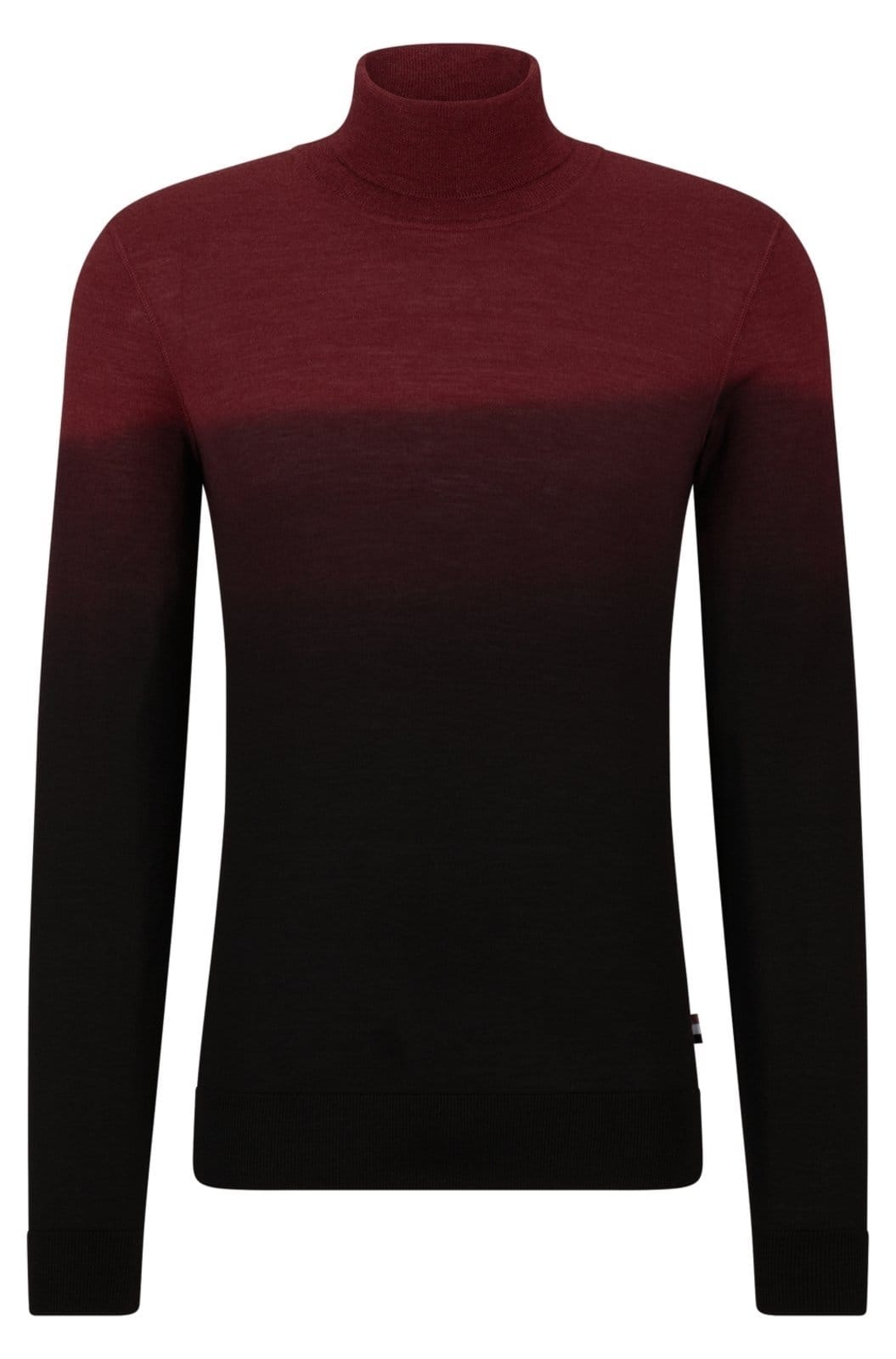 Vista principal Suéter de gola alta em lã virgem degradê e seda L Boss marrom