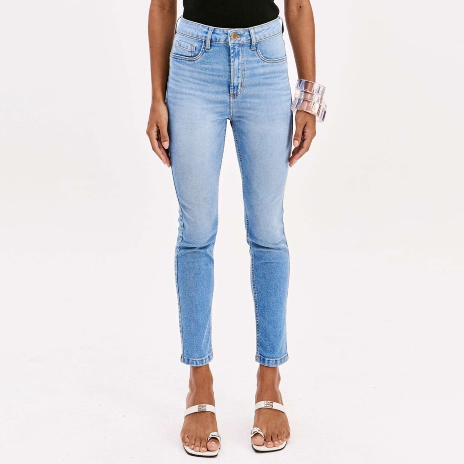 Vista principal Calça Jeans Easy Lança Perfume Skinny Akl Pr26 Feminino Easy Lança perfume azul