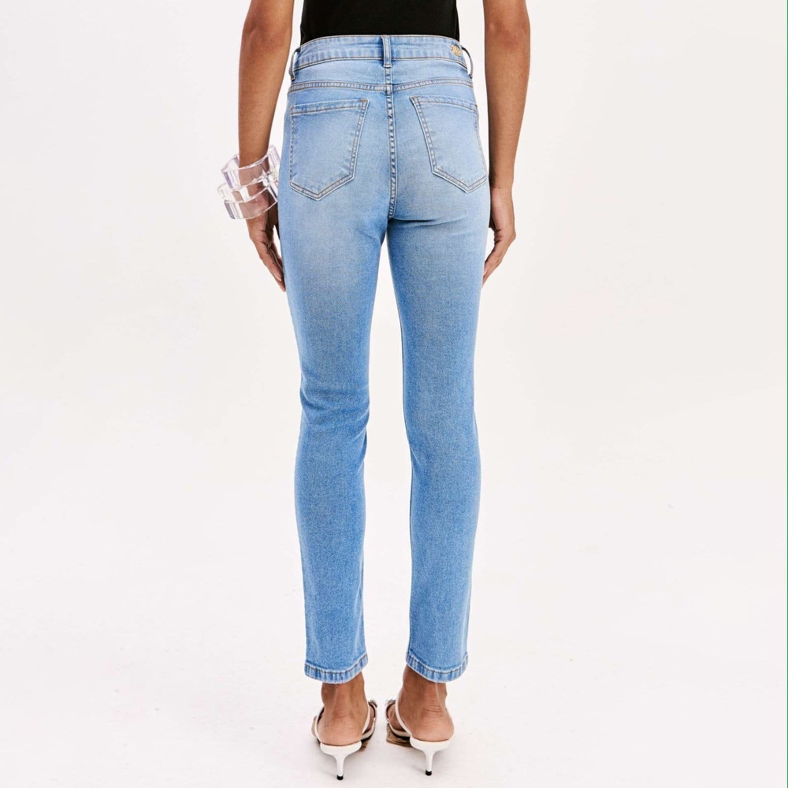 Vista 2 Calça Jeans Easy Lança Perfume Skinny Akl Pr26 Feminino Easy Lança perfume azul